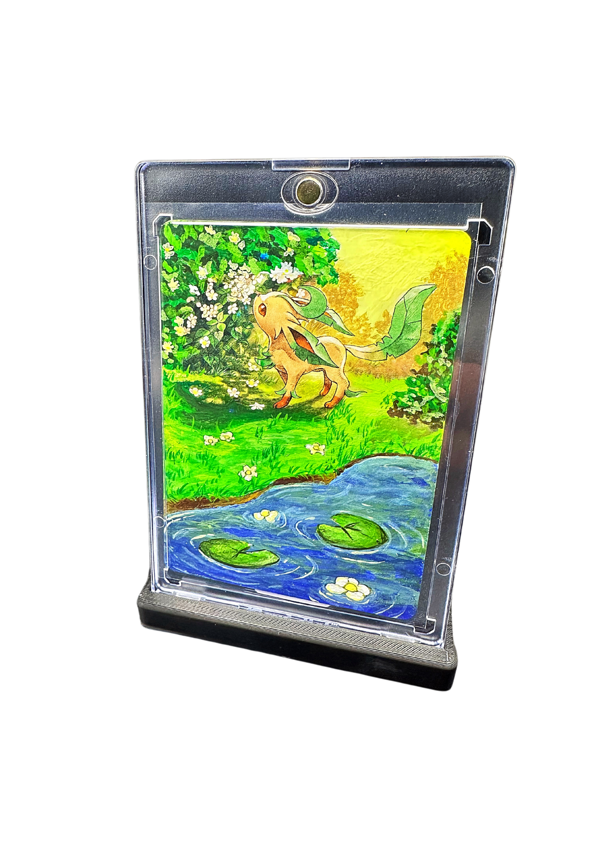 Leafeon Pond Original Hand Painted Card
