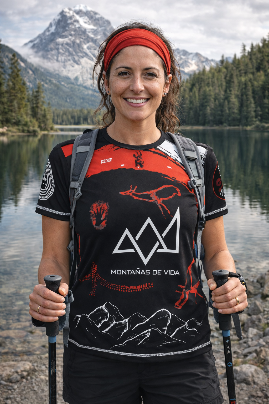 Camiseta montañas de vida chica roja.png