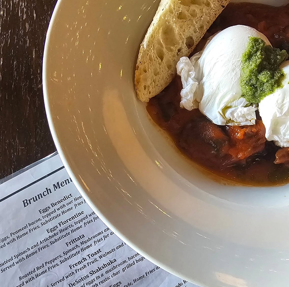 Delicious Shakshuka at Desotos Eatery Jazz Brunch Toronto.