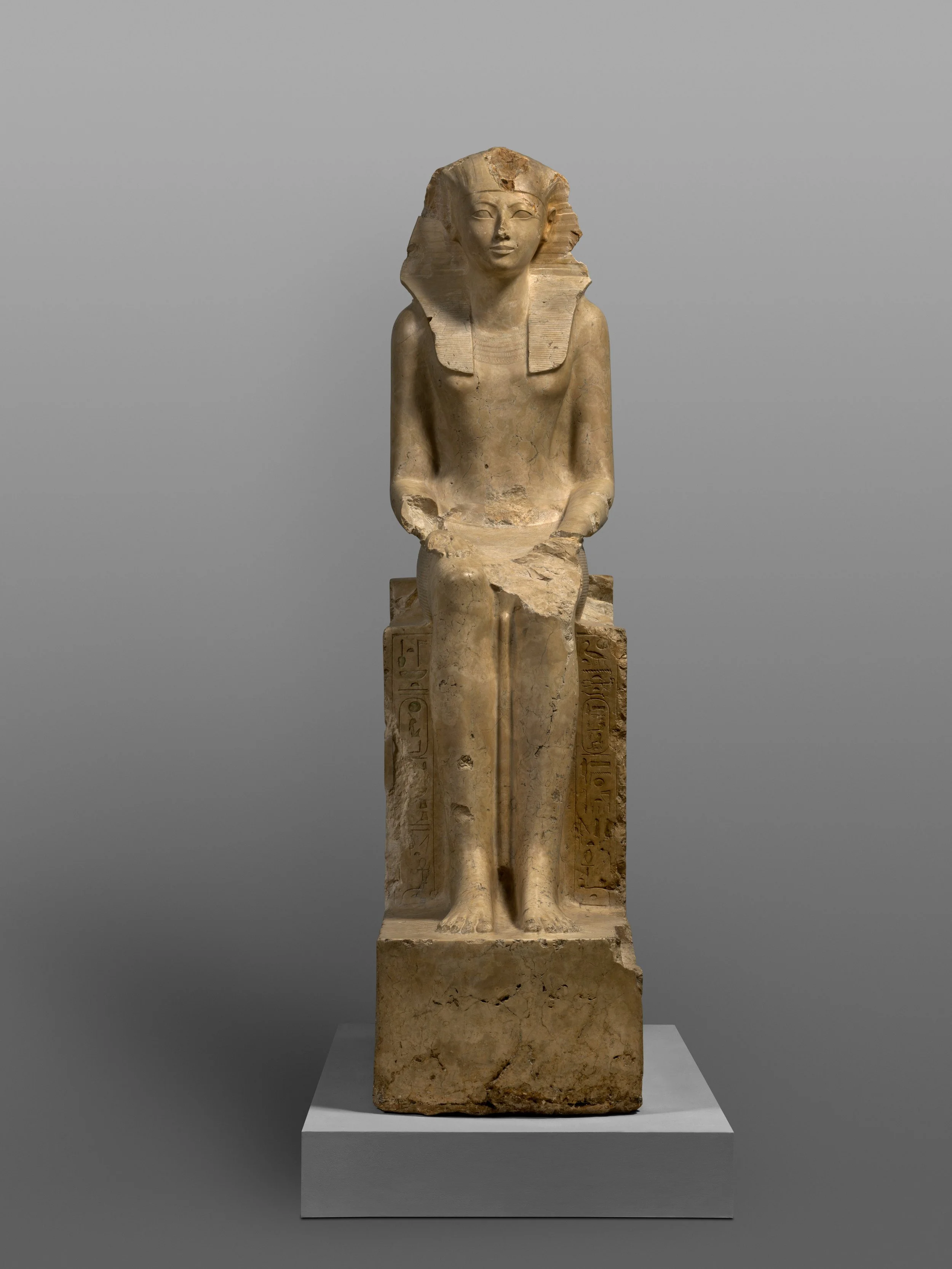 Seated statue of Hatshepsut, woman Pharaoh of ancient Egypt