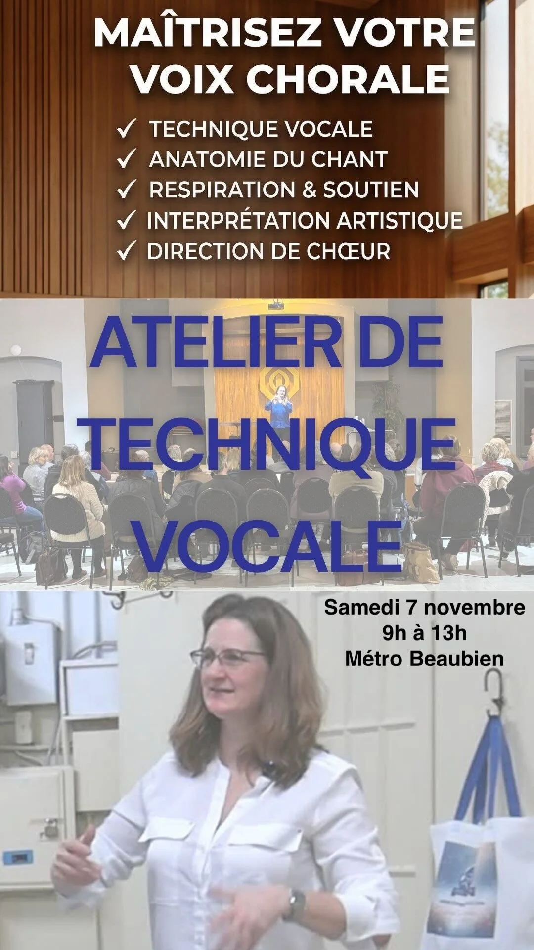 Atelier de technique vocale 7 Novembre 2026 9h à 13h