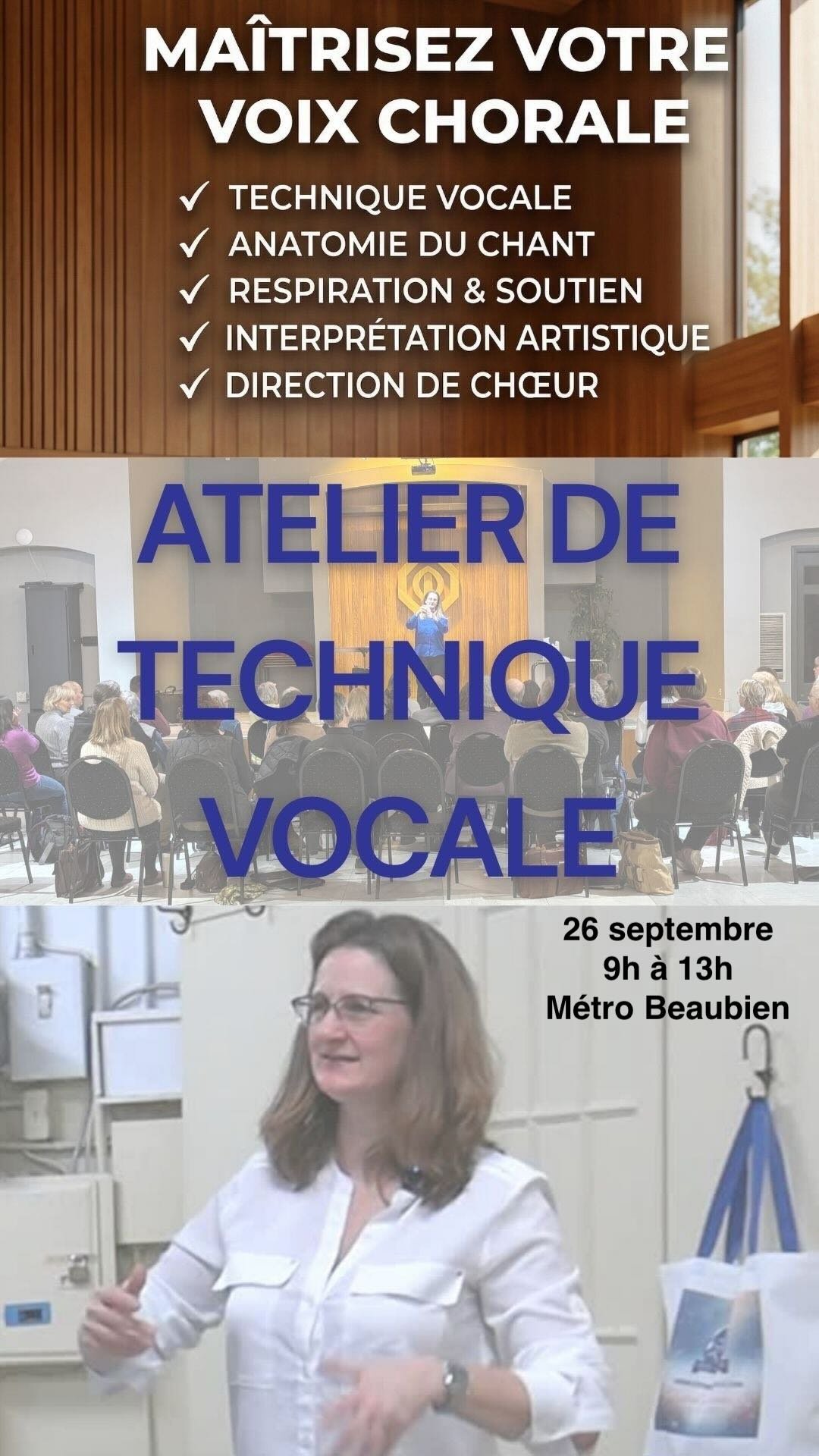 Atelier de technique vocale 26 septembre 2026 9h à 13h