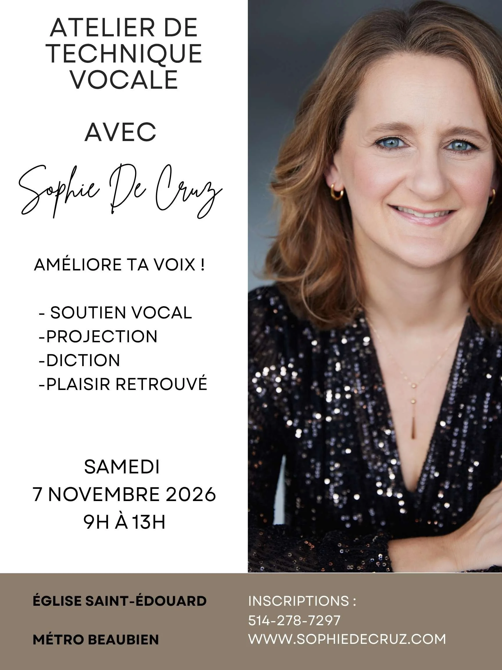 Atelier de technique vocale 7 Novembre 2026 9h à 13h