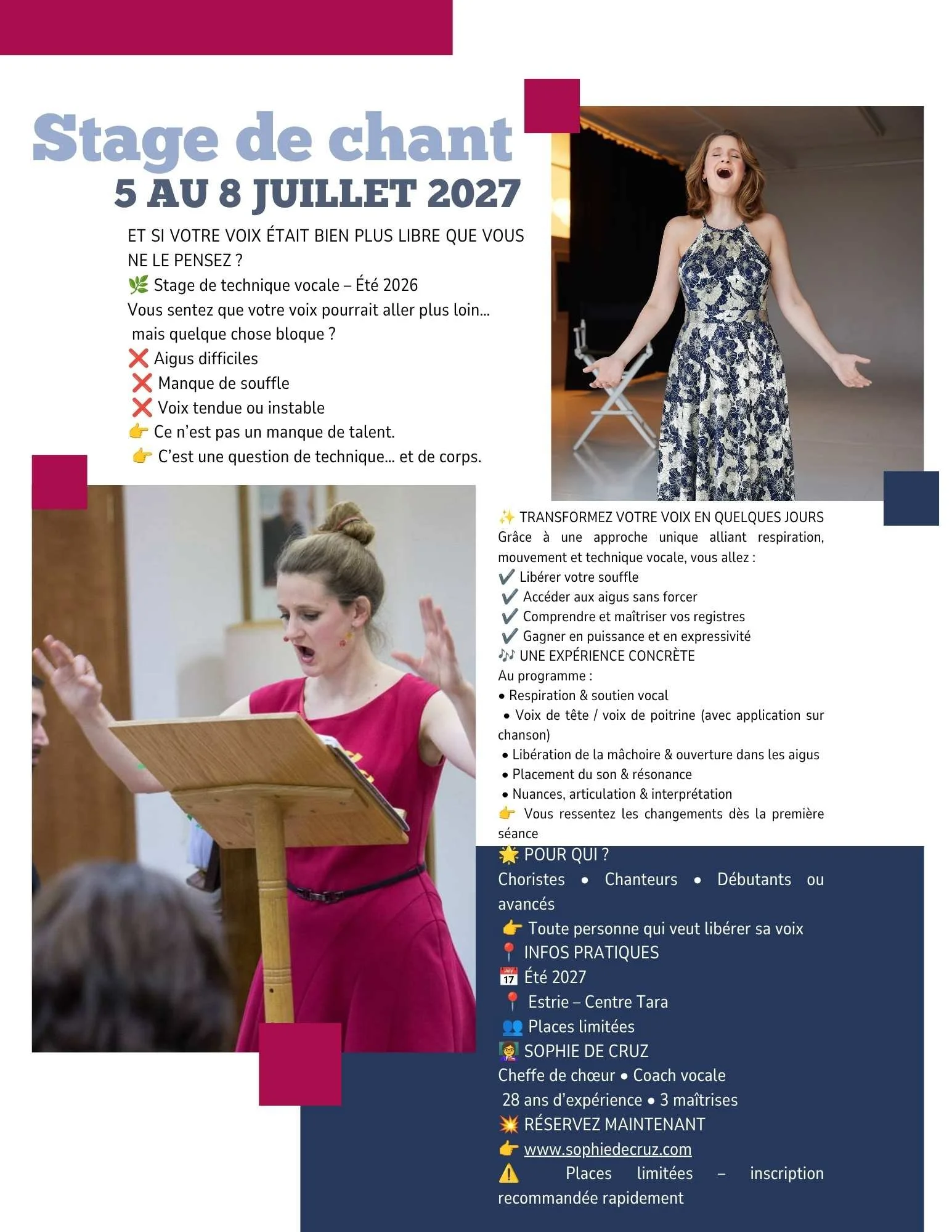Stage de technique vocale 2027