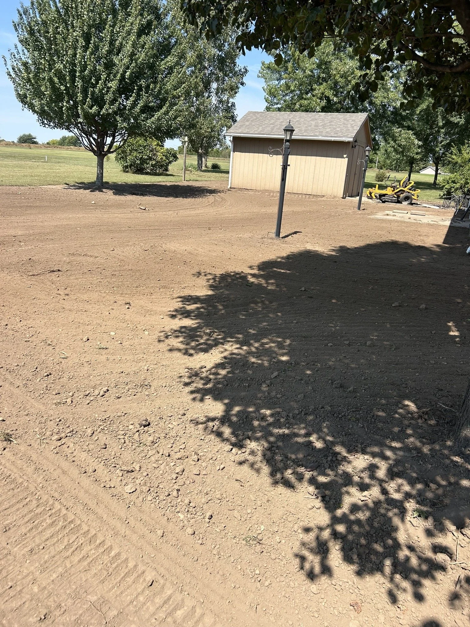 Finished soil grading ready for sod installation