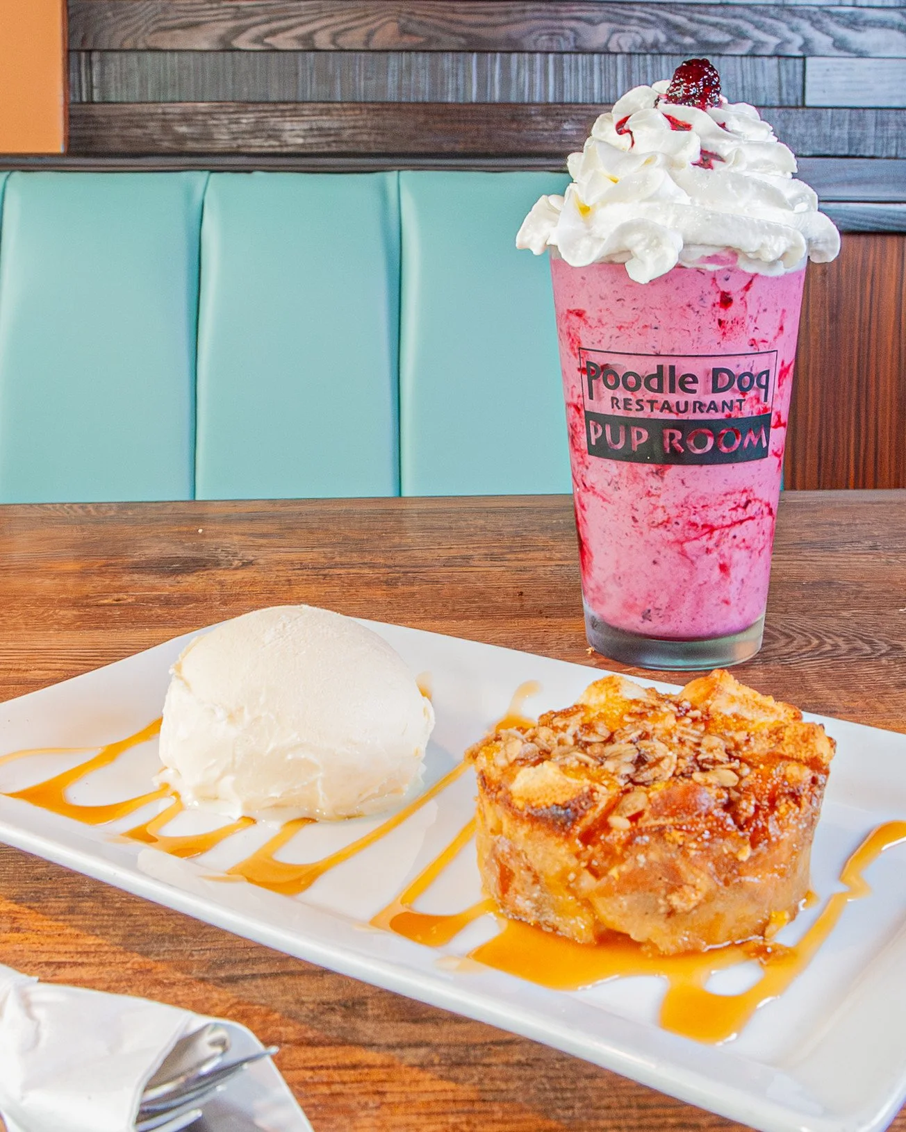 Weekends somehow make dessert taste even sweeter.⁠
⁠
Right now in addition to our house favorites, we have Peach Crisp Brioche Bread Pudding &agrave; la Mode and a Blackberry Milkshake as our seasonal dessert offerings, available for just a limited t