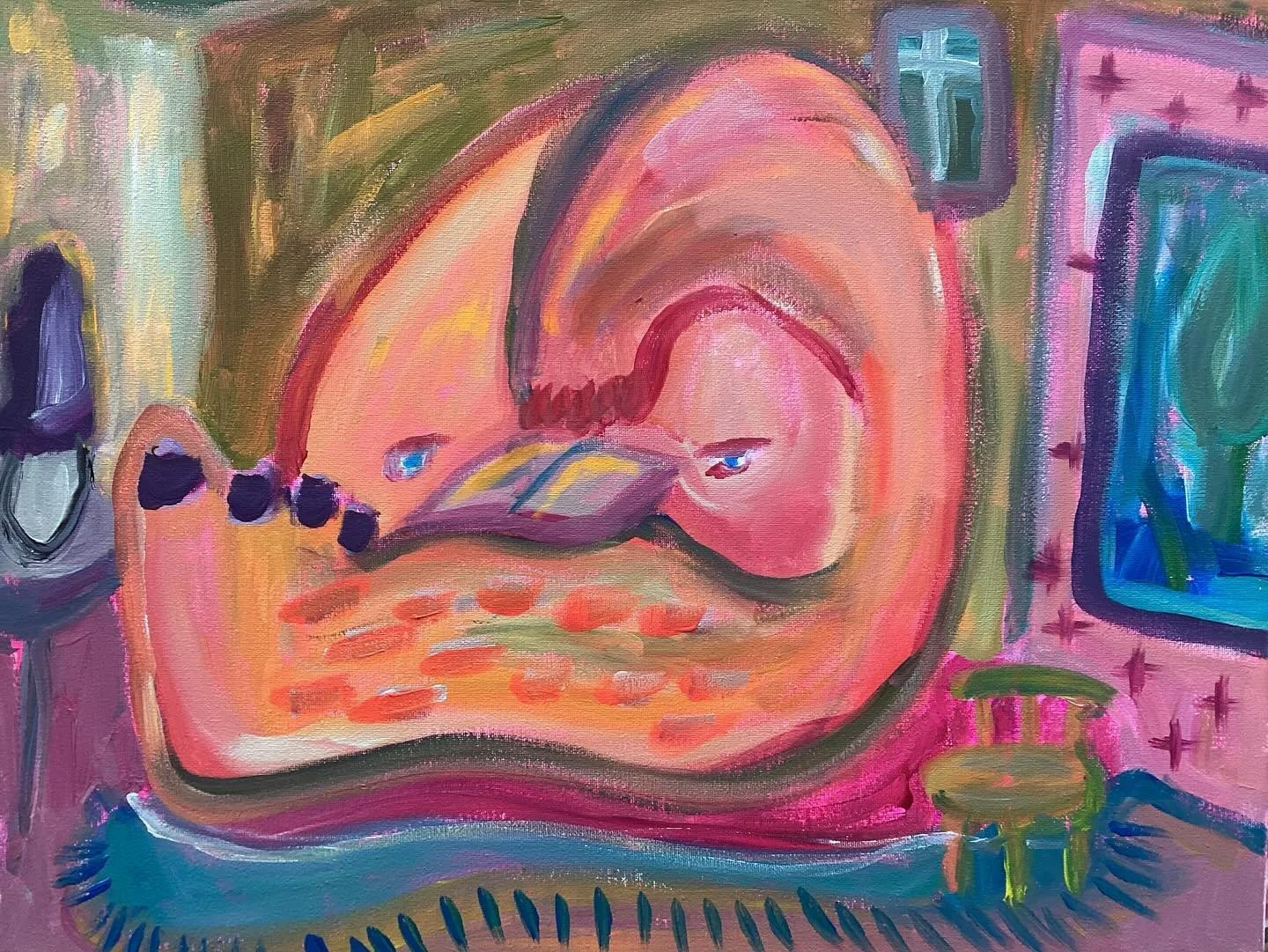Reading A Good Book When The World Feels Bad
Acrylic on Canvas
16&rdquo; x 20&rdquo;
2024