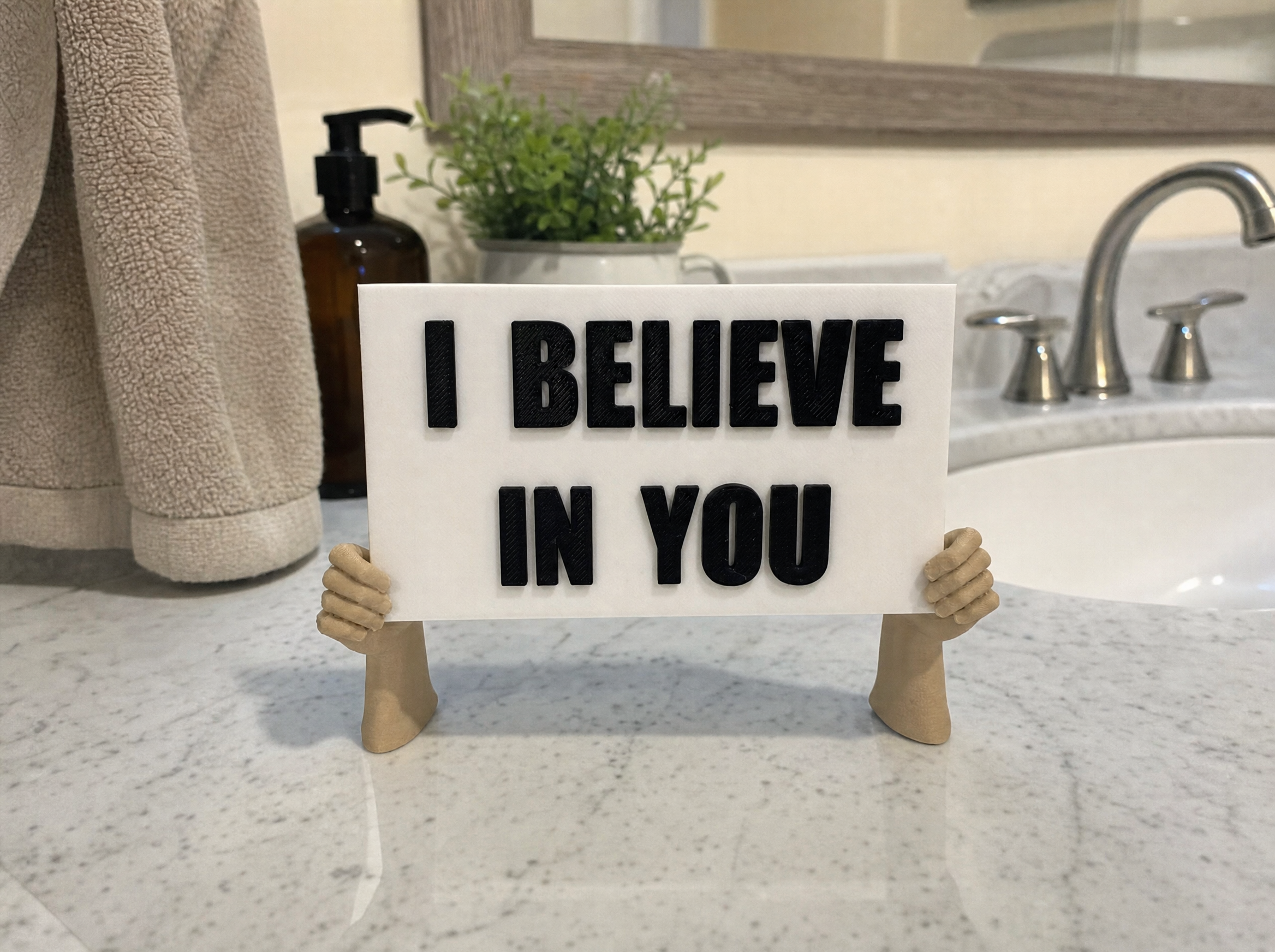 I BELIEVE IN YOU Mini Sign (with arm holders)