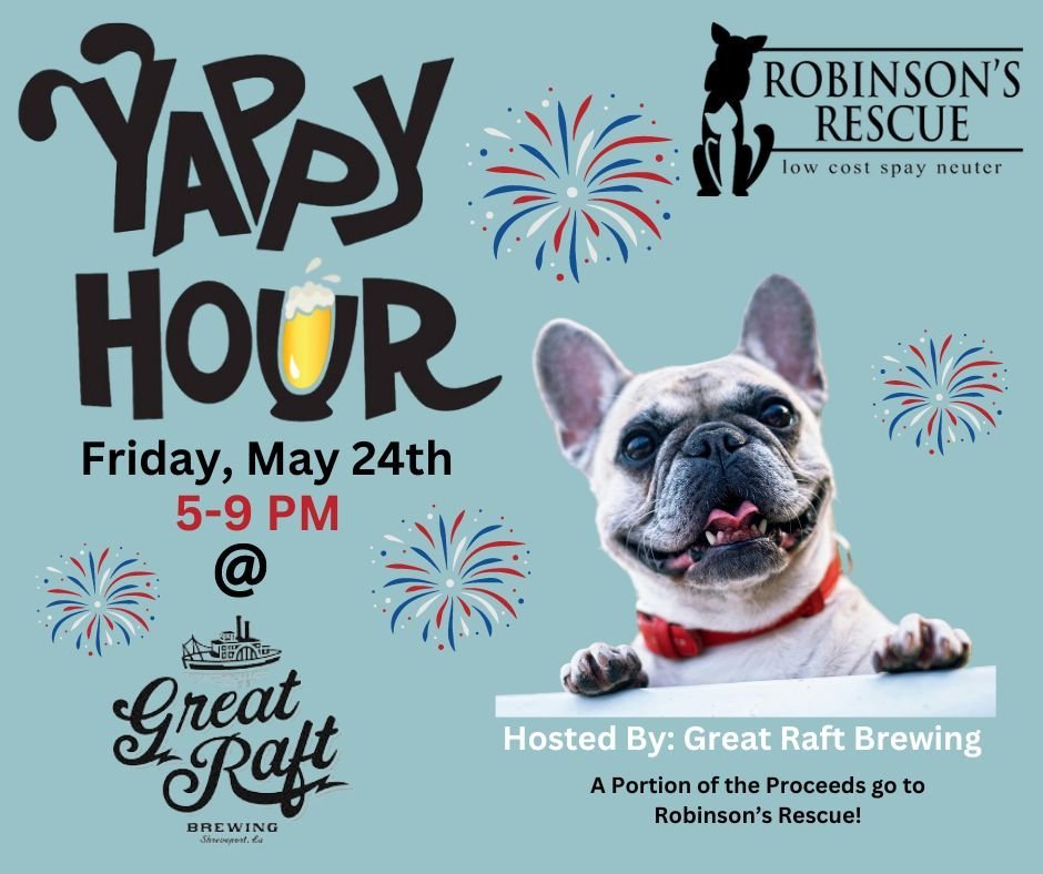 ✅ Beer
✅ Dogs
✅ Supporting a great cause

Join us Friday for Yappy Hour and drink a beer for the pups.
