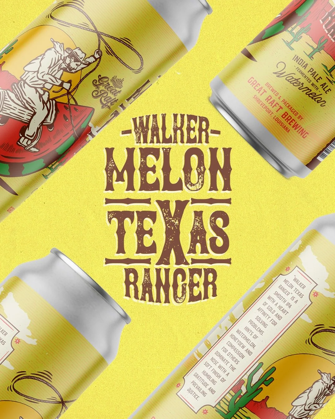 Walker Melon Texas Ranger is back on tap. 🍉

Some say the keg tapped itself.

Watermelon IPA. Light finish. Strong justice energy.