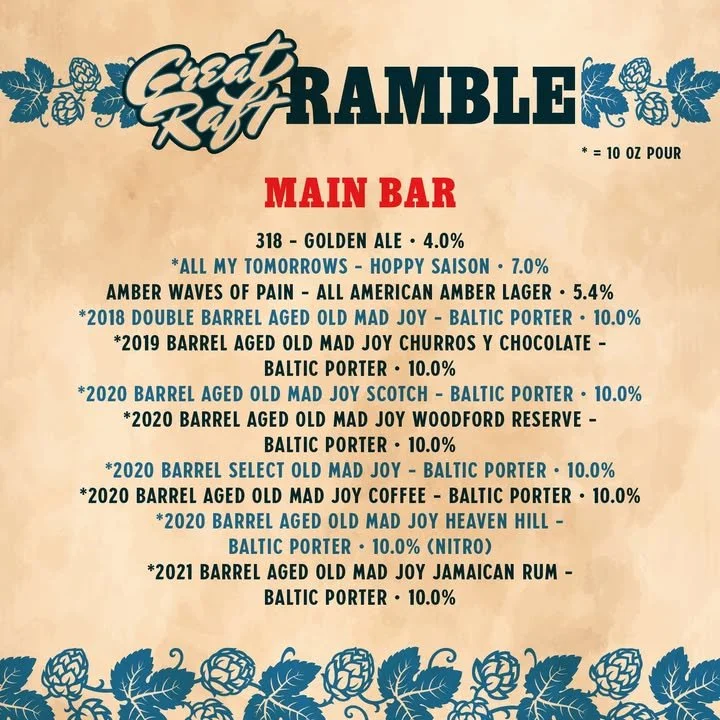 It's official! The tap list for our 13th Anniversary Ramble celebration is finalized. 

We dug deep into the vault for this one. We're tapping some truly special kegs, including several that are the absolute last in existence! We are also excited to 