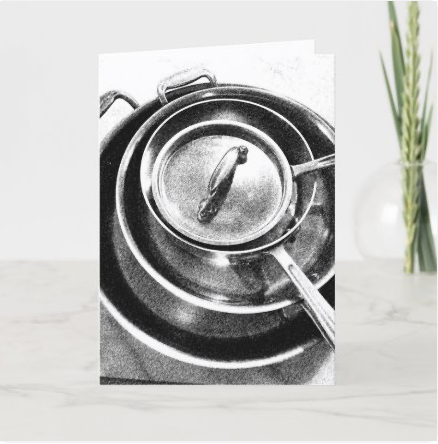 Stacked Sauté Pans Blank Card