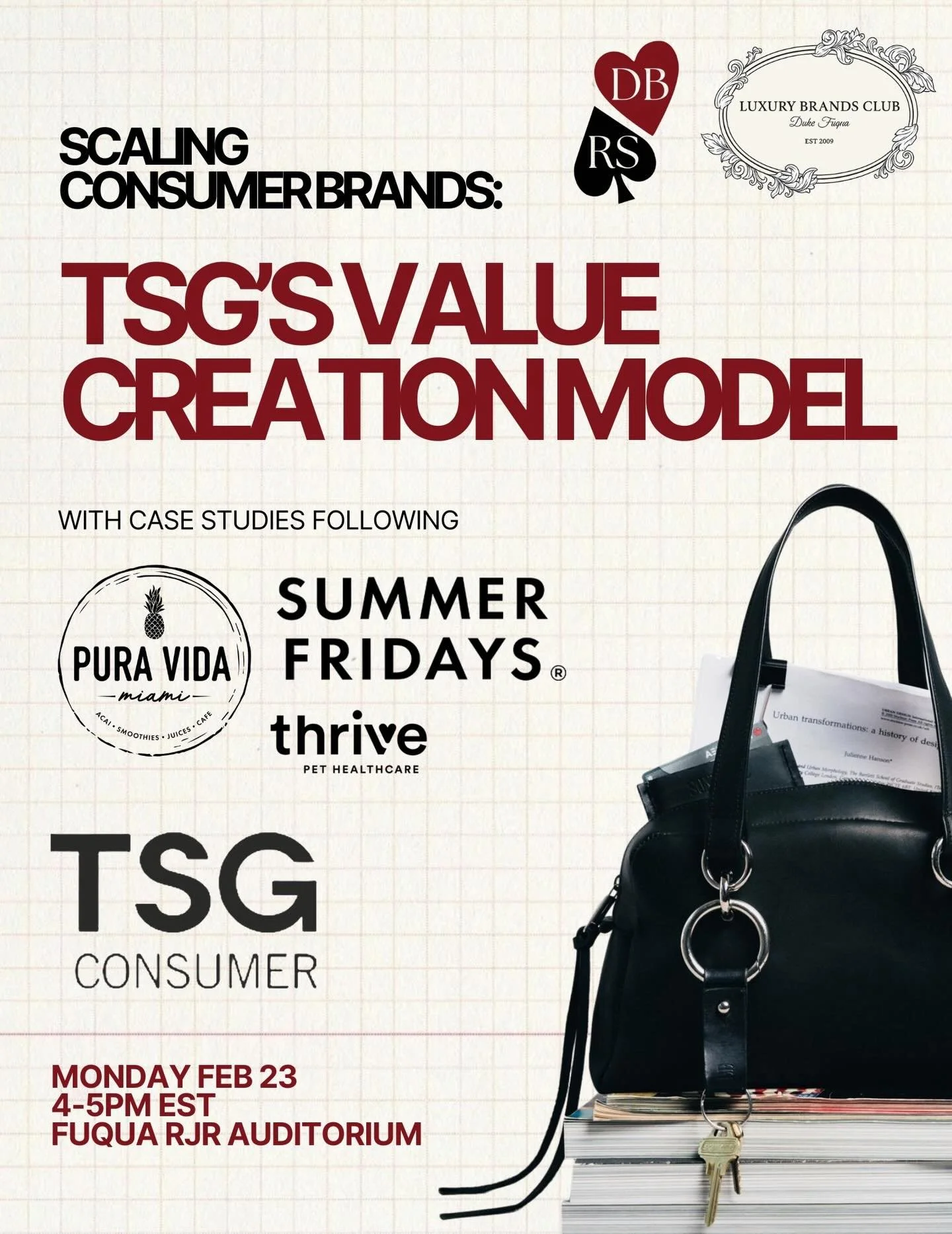 On Monday we&rsquo;re welcoming TSG Consumer for a panel featuring case studies on Pura Vida Cafe, Summer Fridays, and Thrive Pet Care, in collaboration with the @dukefuqualbc See you there🌟💫