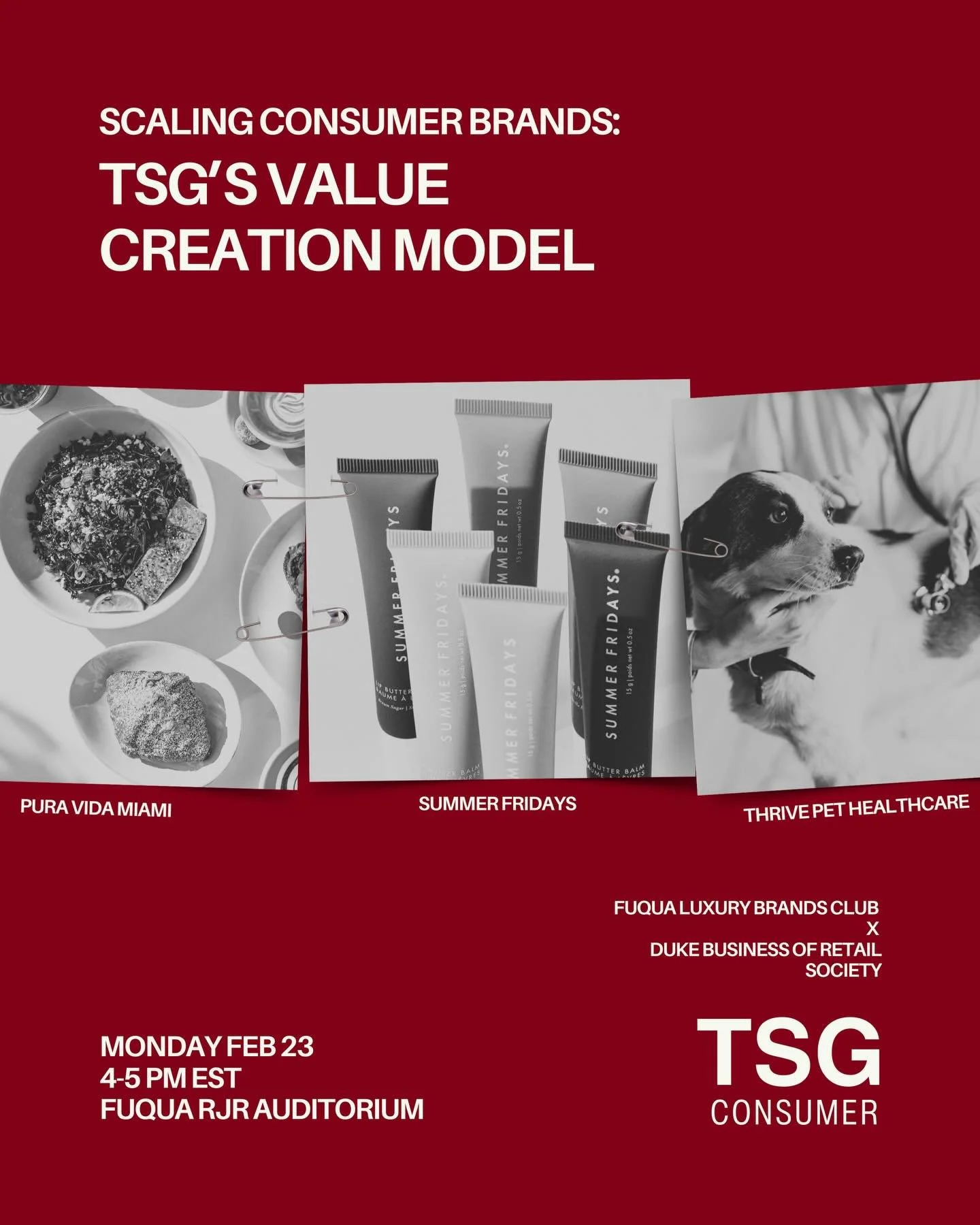 Join us tomorrow in welcoming an amazing selection of panelists from TSG Consumer in collaboration with the Fuqua Luxury Brands Club. TSG is a global leader in consumer-focused investing with approximately $13bn of assets under management and a 35+ y