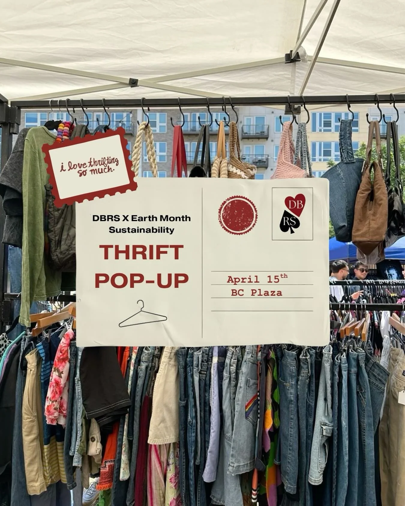 Mark your calendars: one week from today we will be hosting our annual thrift pop up on BC Plaza! 

On Wednesday, April 15th, stop by from 12-4 PM for the coolest thrift finds from a selection of local vendors. See you there!