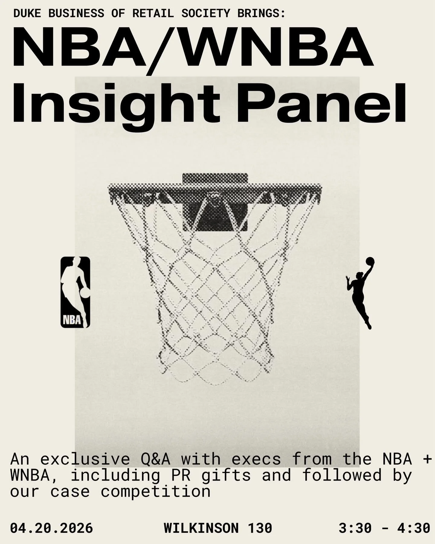 Join us for an exclusive Q&amp;A with execs from the NBA and WNBA, followed by our case competition featuring winning submissions. 

There will be selection of free goodies for all attendees, including NBA/WNBA apparel, video games, collectible actio