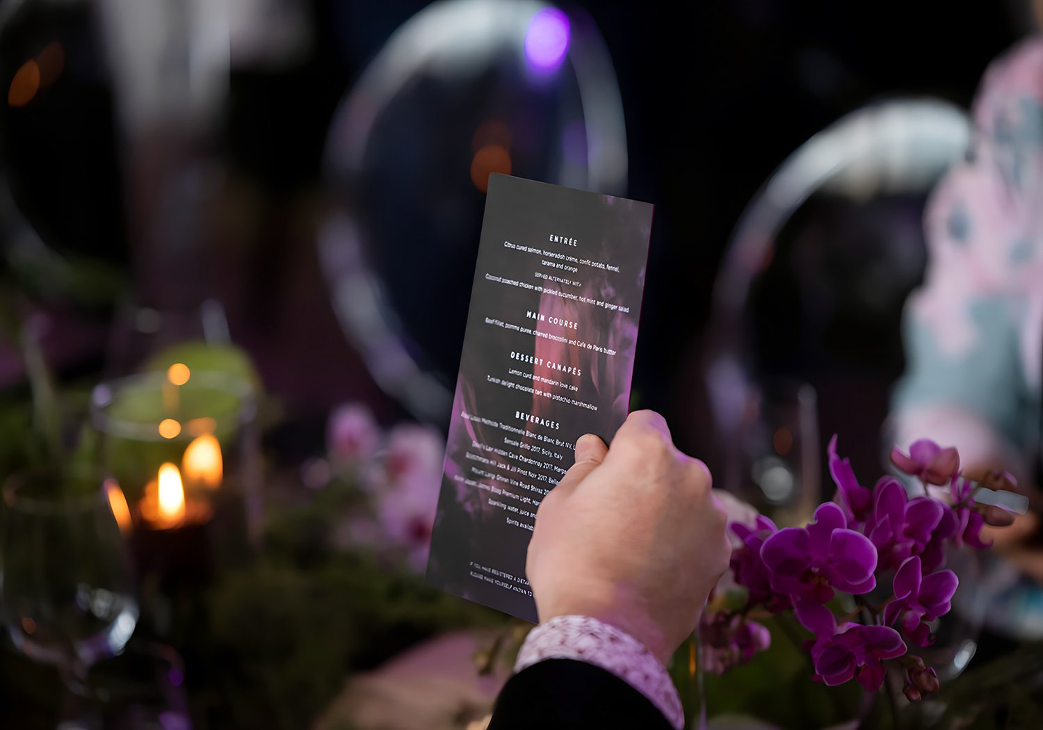 Enchanted Urban Garden Event, Menu