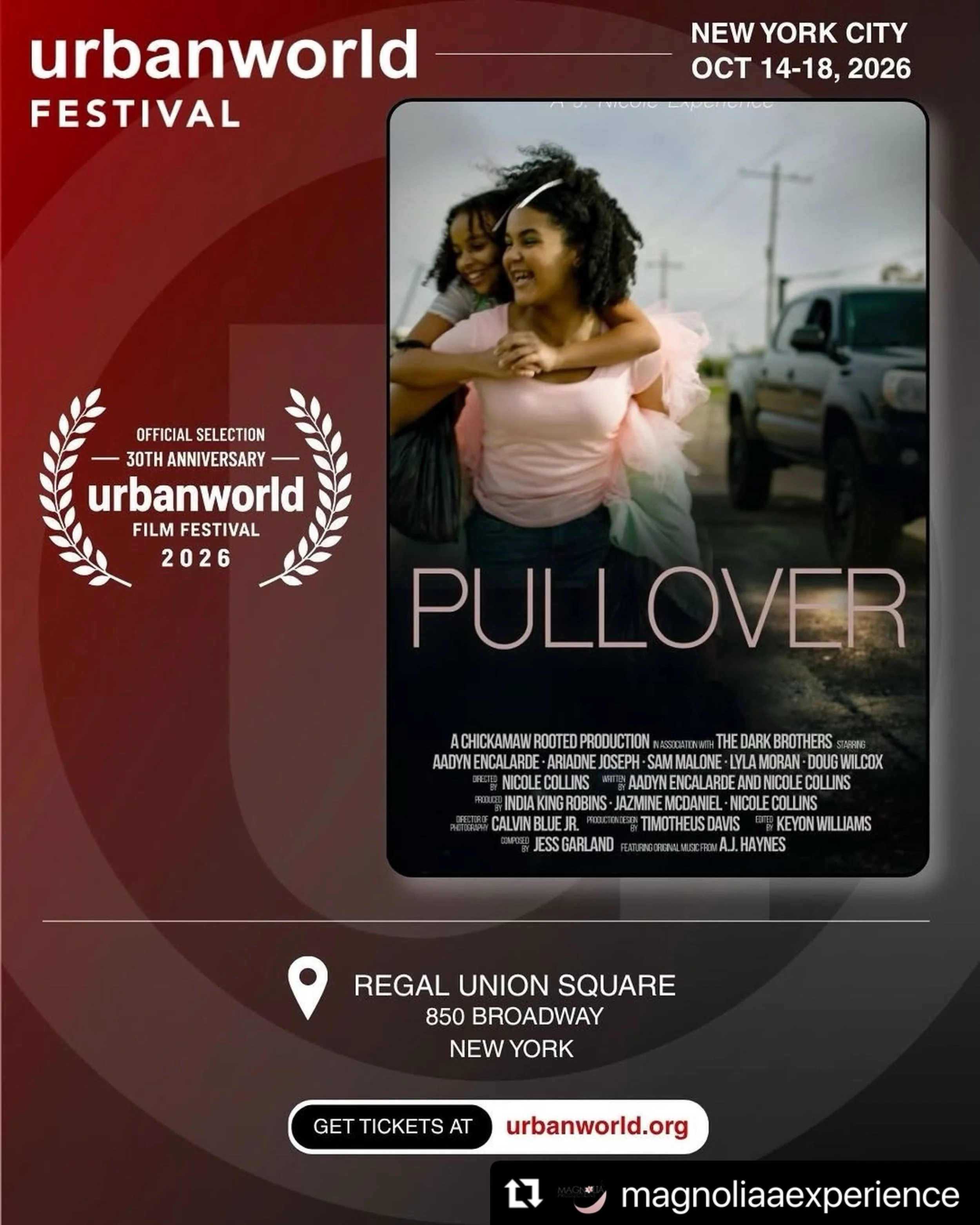 New York City!!!!! Catch Nicole Collins&rsquo; Pullover starring Aadyn Encalarde at Urbanworld!!! Festivals on festivals 🙌🏾🙌🏾🙌🏾

#Repost @magnoliaaexperience with @use.repost
・・・
More great news: PULLOVER is heading to the Urbanworld Film Festi