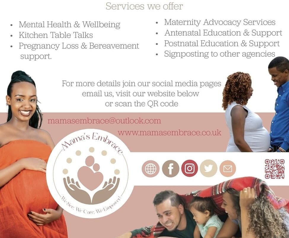 At Mama&rsquo;s Embrace we offer services to support the wellbeing of Women and Birthing People from the Global Ethnic Majority on their Maternity journey - meeting the needs of those that are most likely to have the poorest outcomes is vital to impr