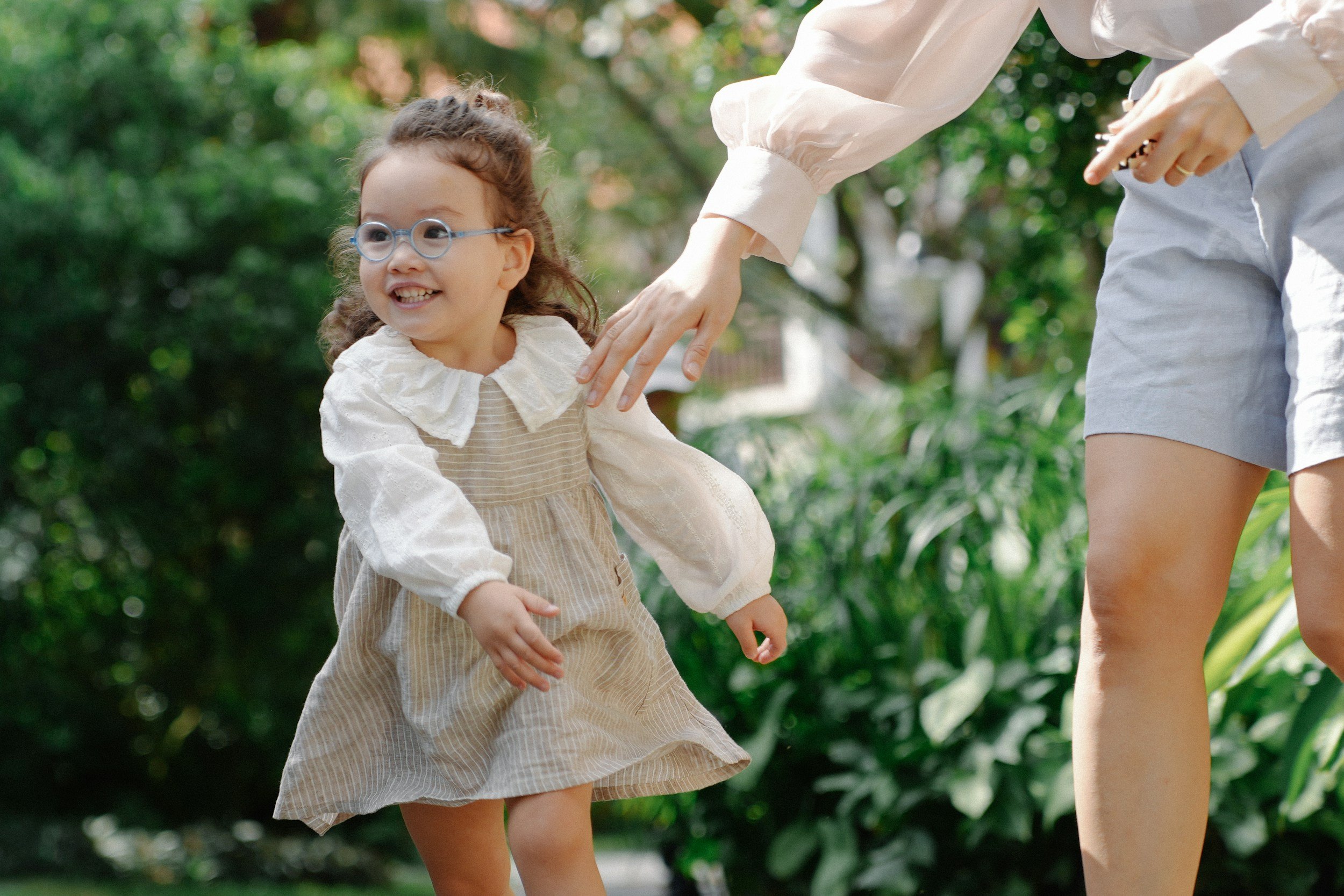 parent runs with child