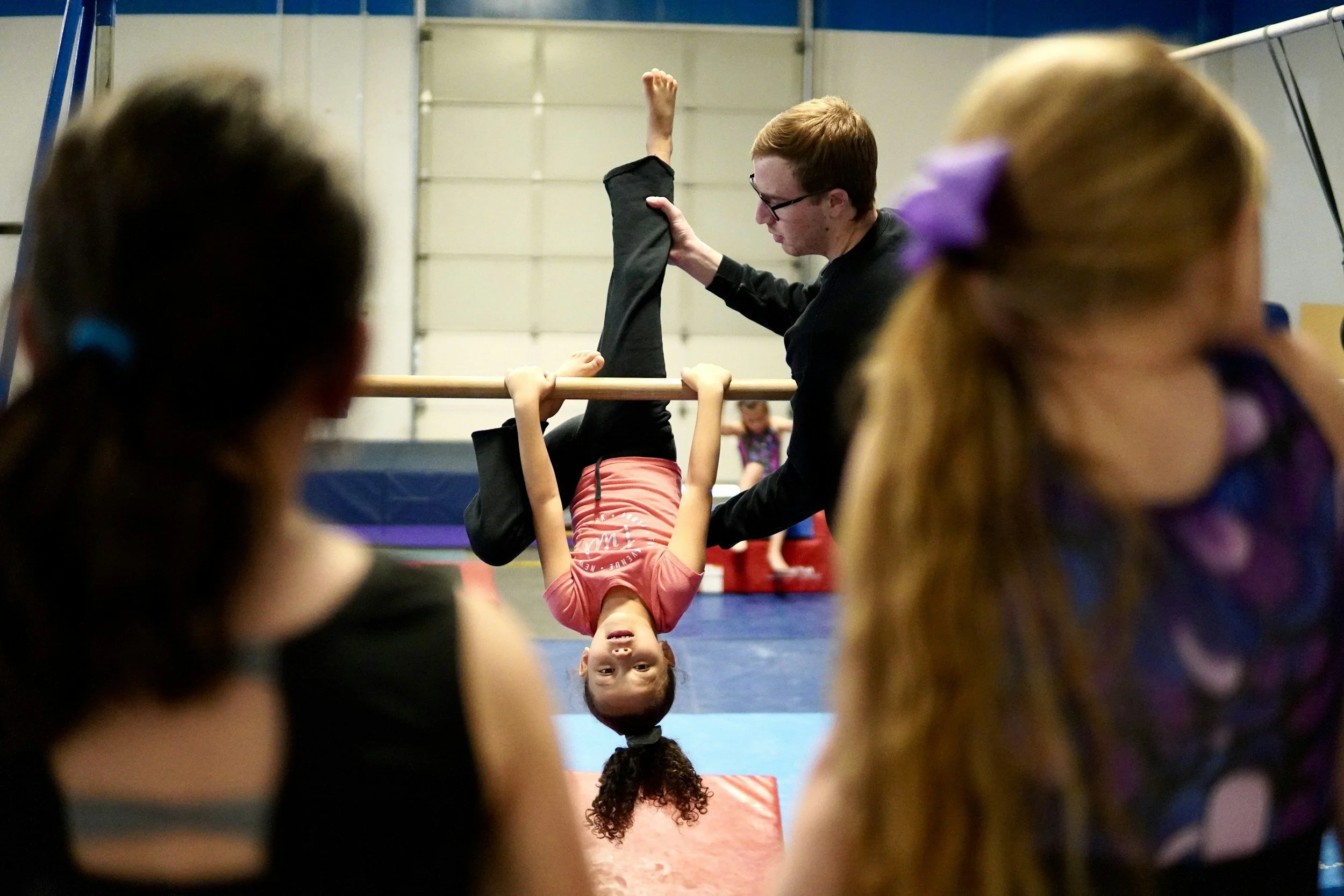 a child at gymnastics class