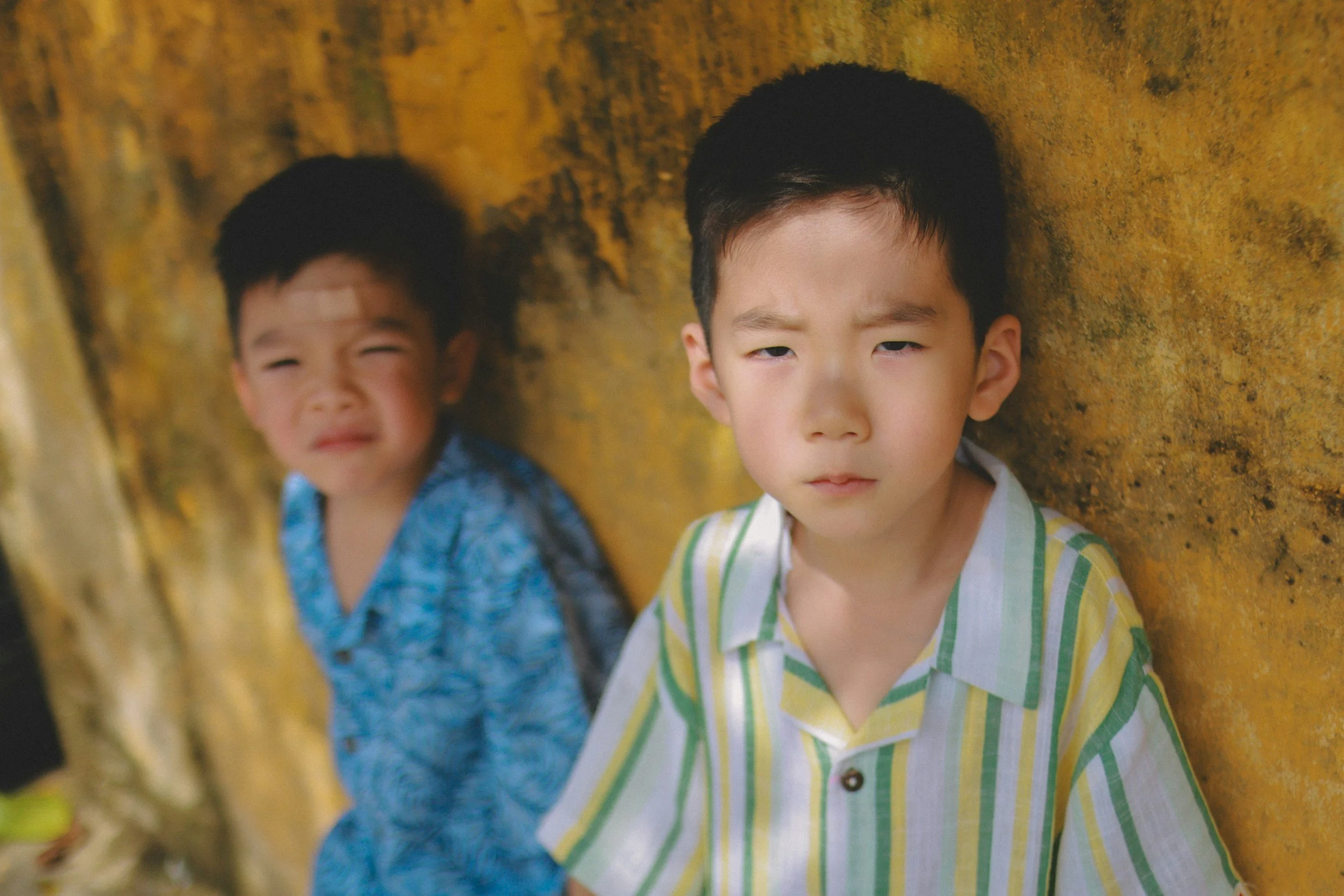 a child is annoyed by his brother