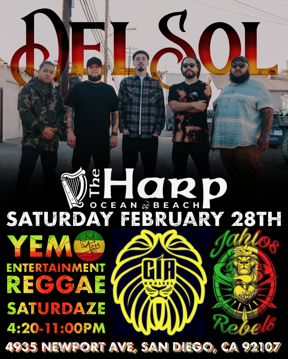 YEM Entertainment Presents: Reggae Saturdaze at The Harp Ocean Bech