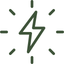 Lightning bolt symbol with radiating lines