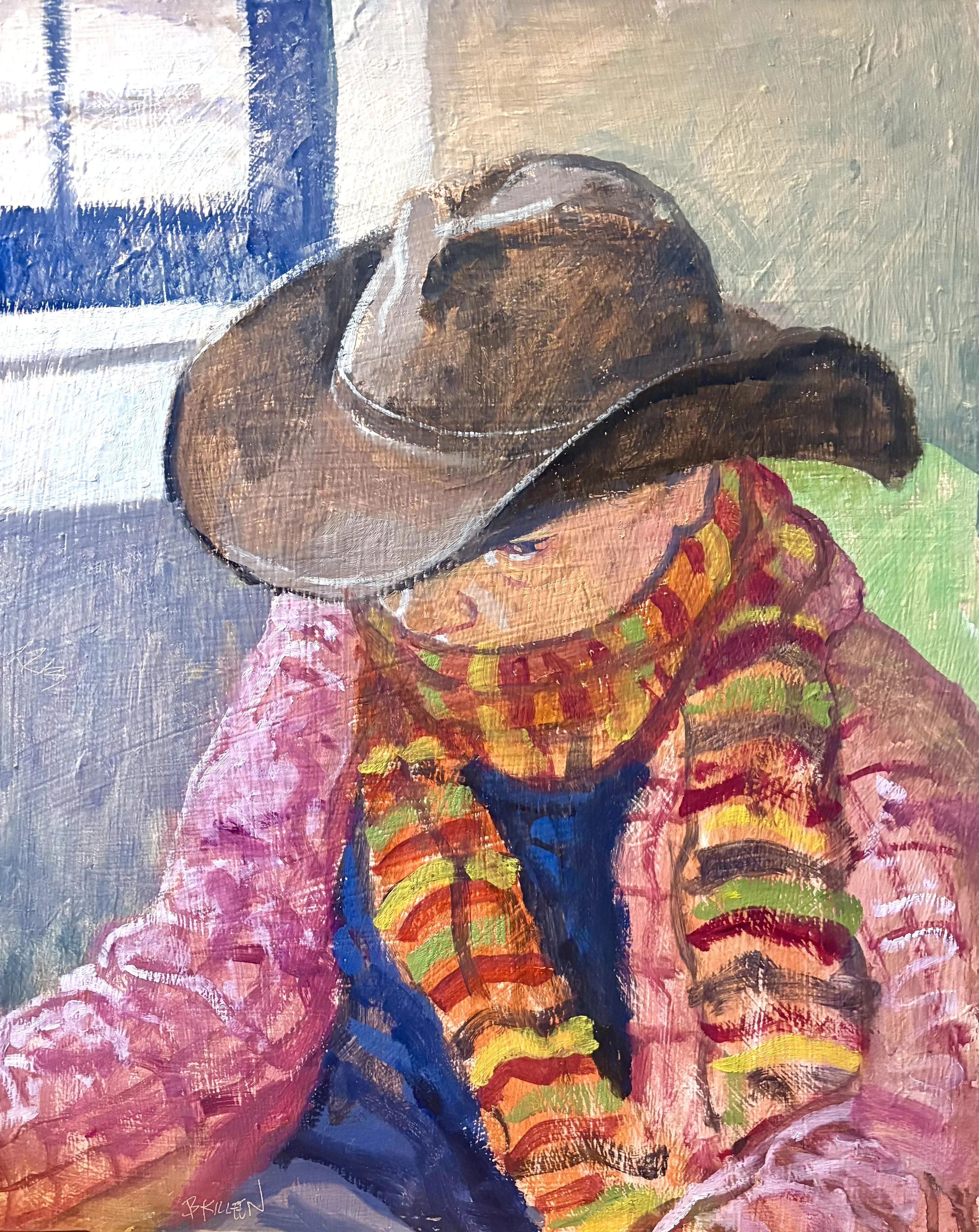 Cowboy Henry, oil on panel, 12" x 16", 2026
