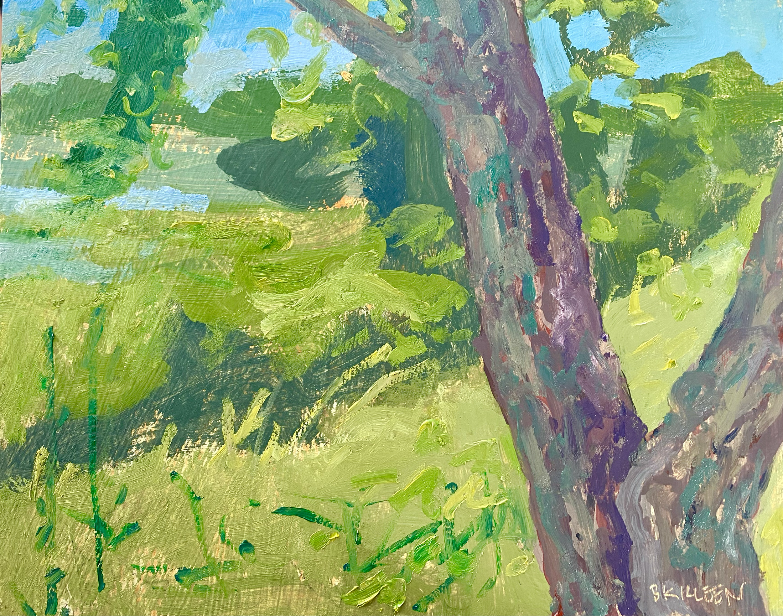 Cove Trees, oil on panel, 10" x 8", 2025