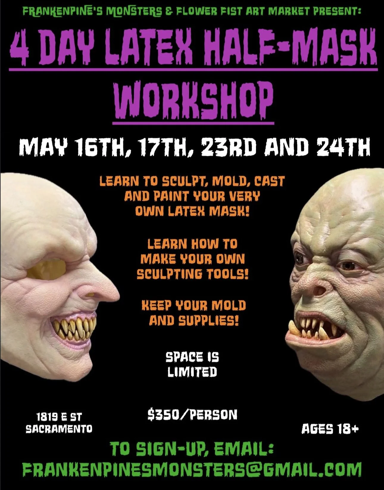 4 Day  Latex Half-Mask Workshop