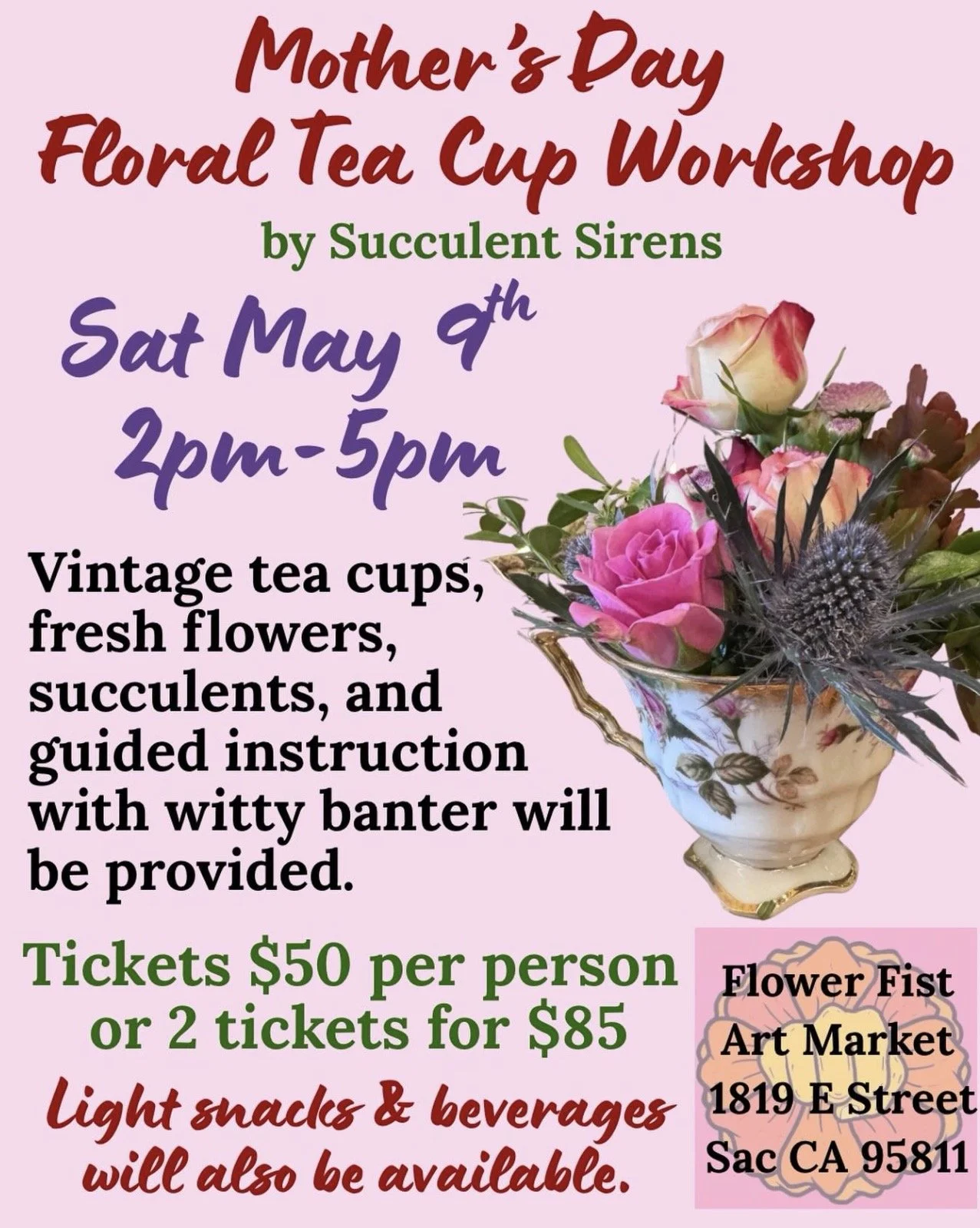 Mother's Day Floral Tea Cup Workshop