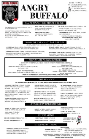 Menu — The Angry Buffalo