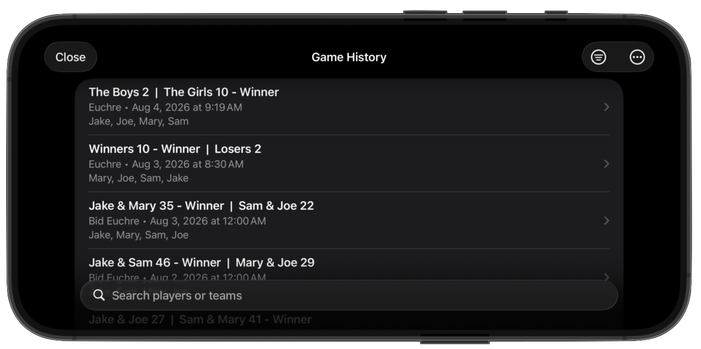 Partner chemistry statistics showing the best Euchre partnerships and win percentages
