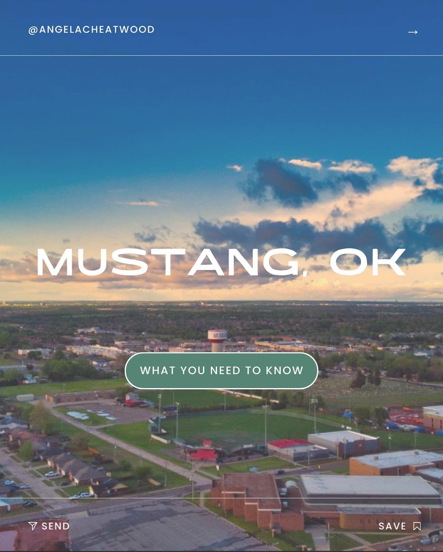 Moving to the Oklahoma City area? You need to know about Mustang, OK! Mustang is quickly growing (new elementary coming soon) and very affordable! 

You'll find neighborhoods with homes on an acre as well as many new construction options. Swipe for a