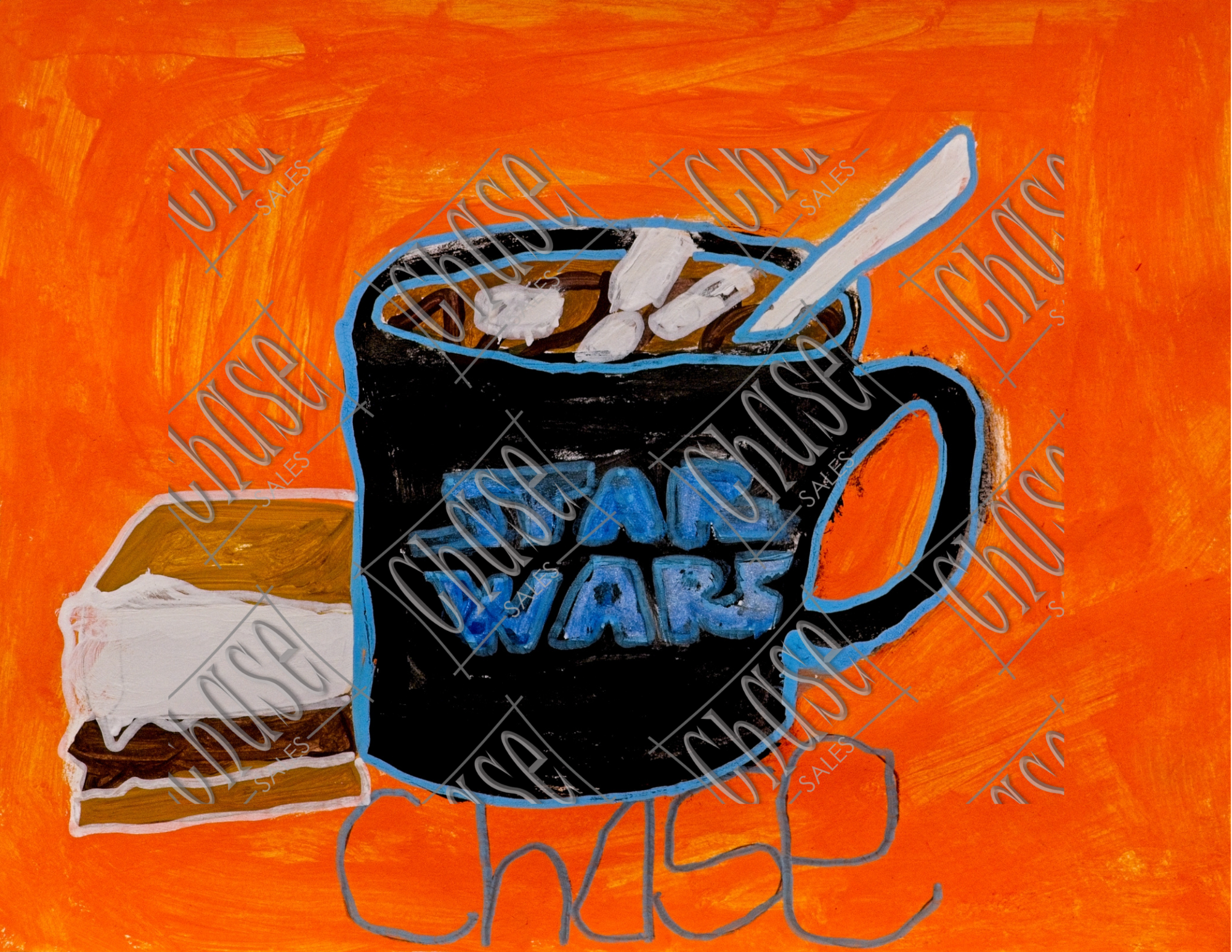 Drawing: S'Mores & Cocoa on Paper (8.5X11) - Painted 6/26/2024 - ORIGINAL: Available - PRINTS: Available