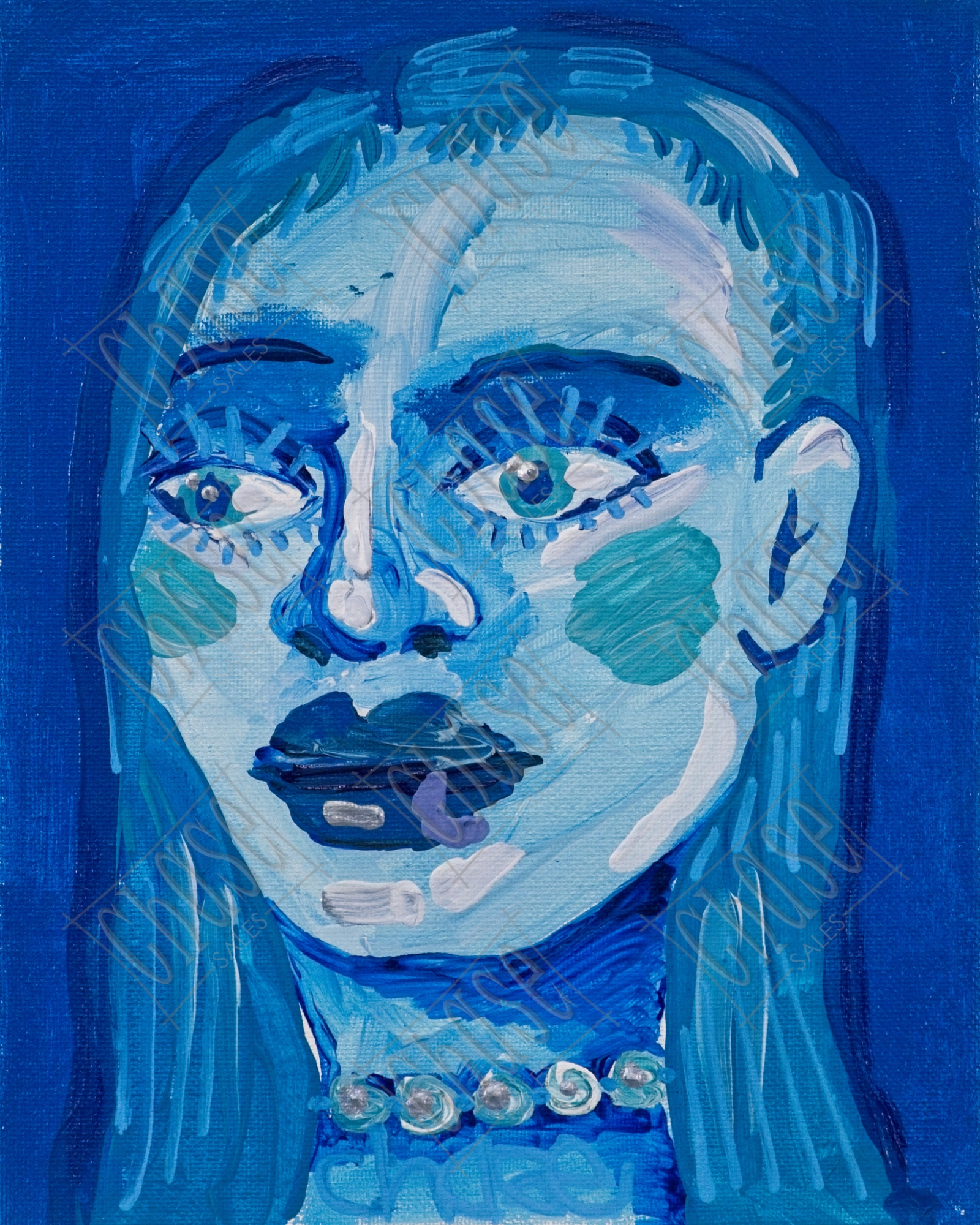 Blue Set: E-Girl (8x10) - Painted 6/6/2025 - ORIGINAL: Available - PRINTS: Available