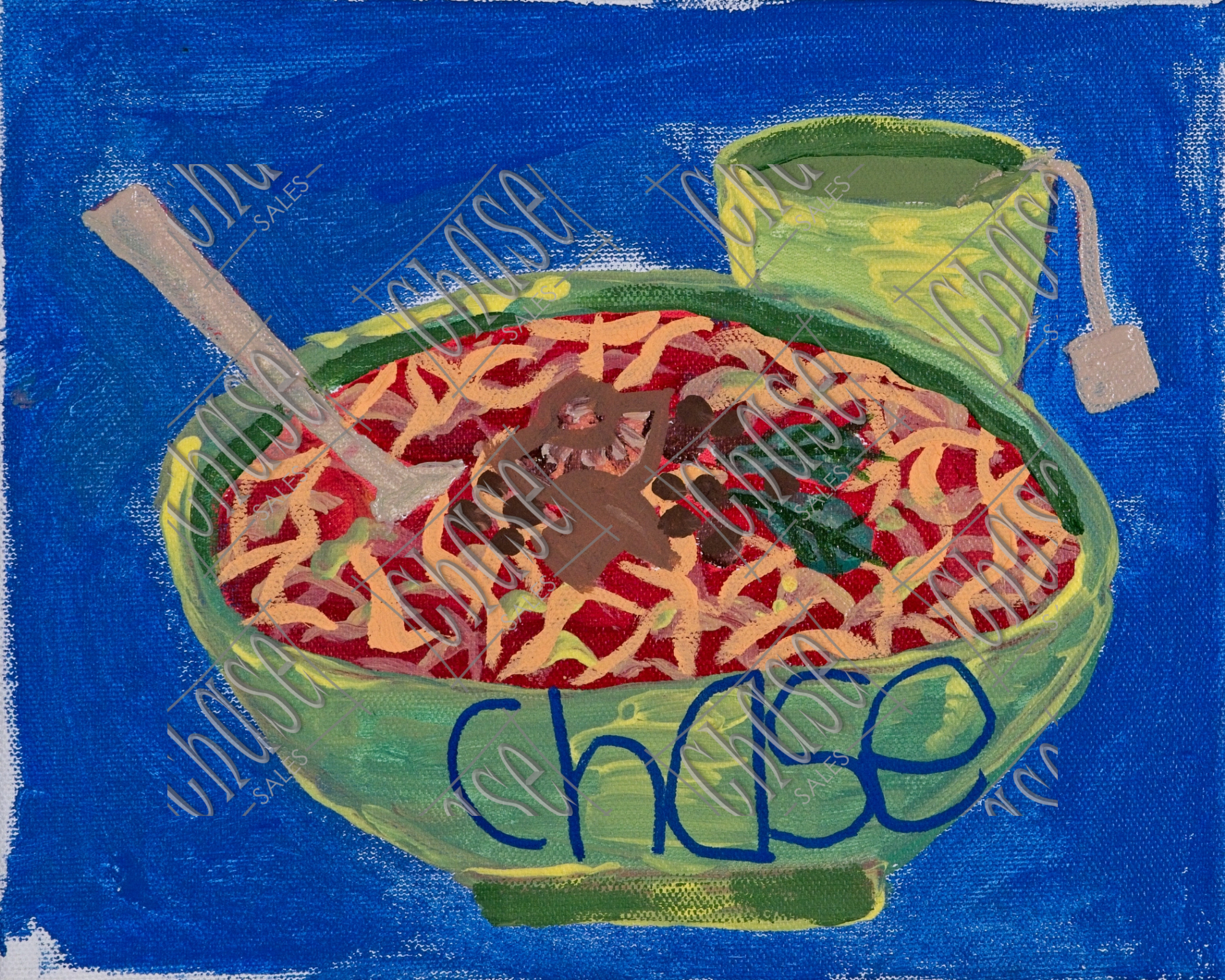 Noodles & Tea (8x10) - Painted 8/16/2024 - ORIGINAL: Available - PRINTS: Available