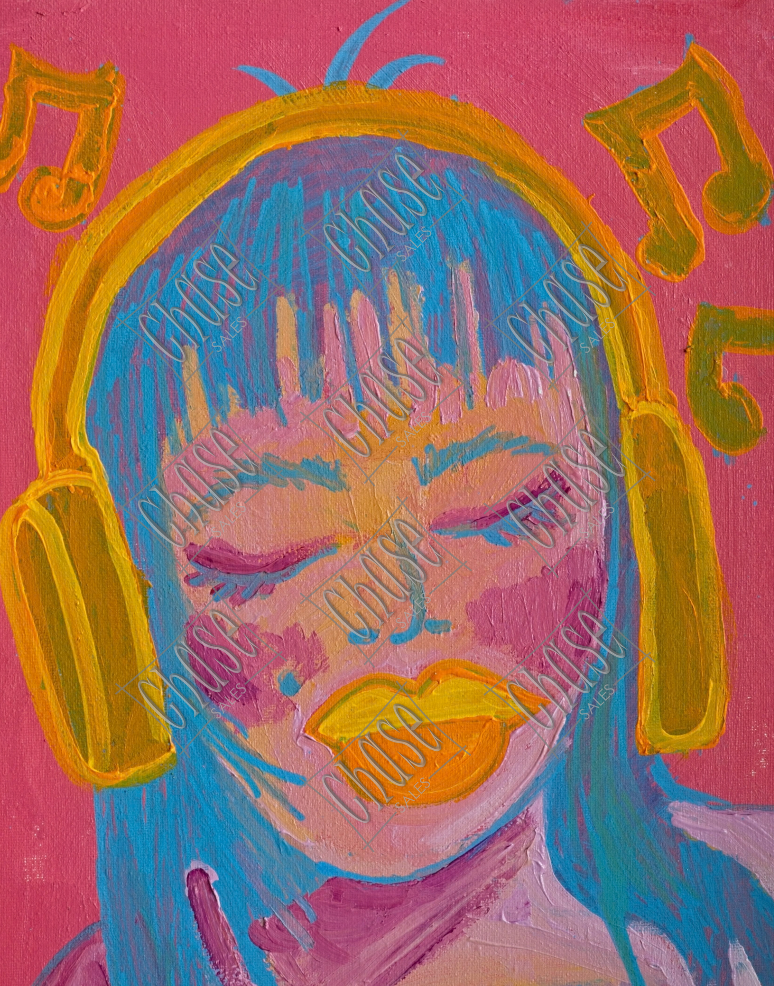 Pink Solo Jammin' (11X14) - Painted 6/27/2025 - ORIGINAL: Available - PRINTS: Available