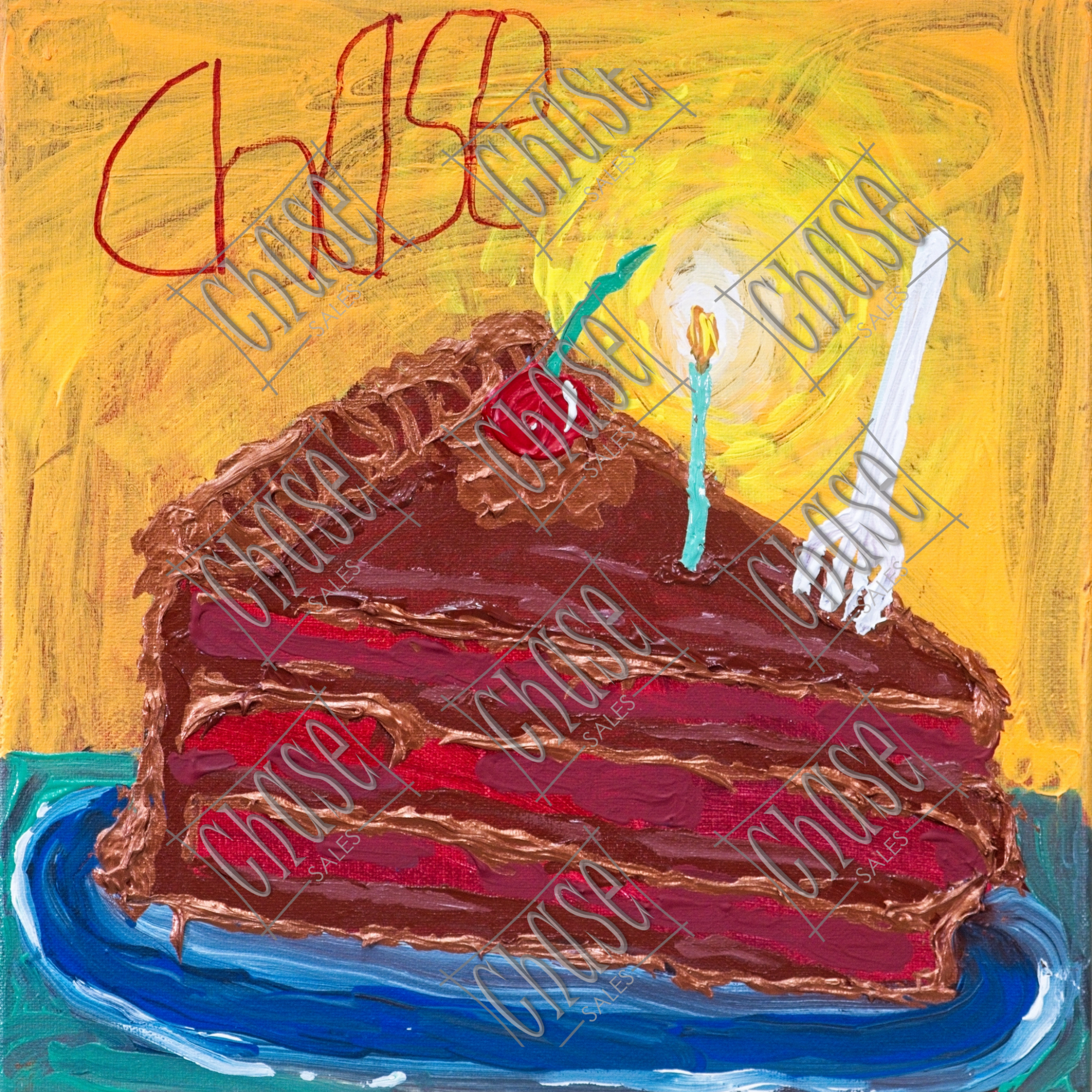 Chocolate Cake (12x12) - Painted 4/18/2025 - ORIGINAL: Available - PRINTS: Available
