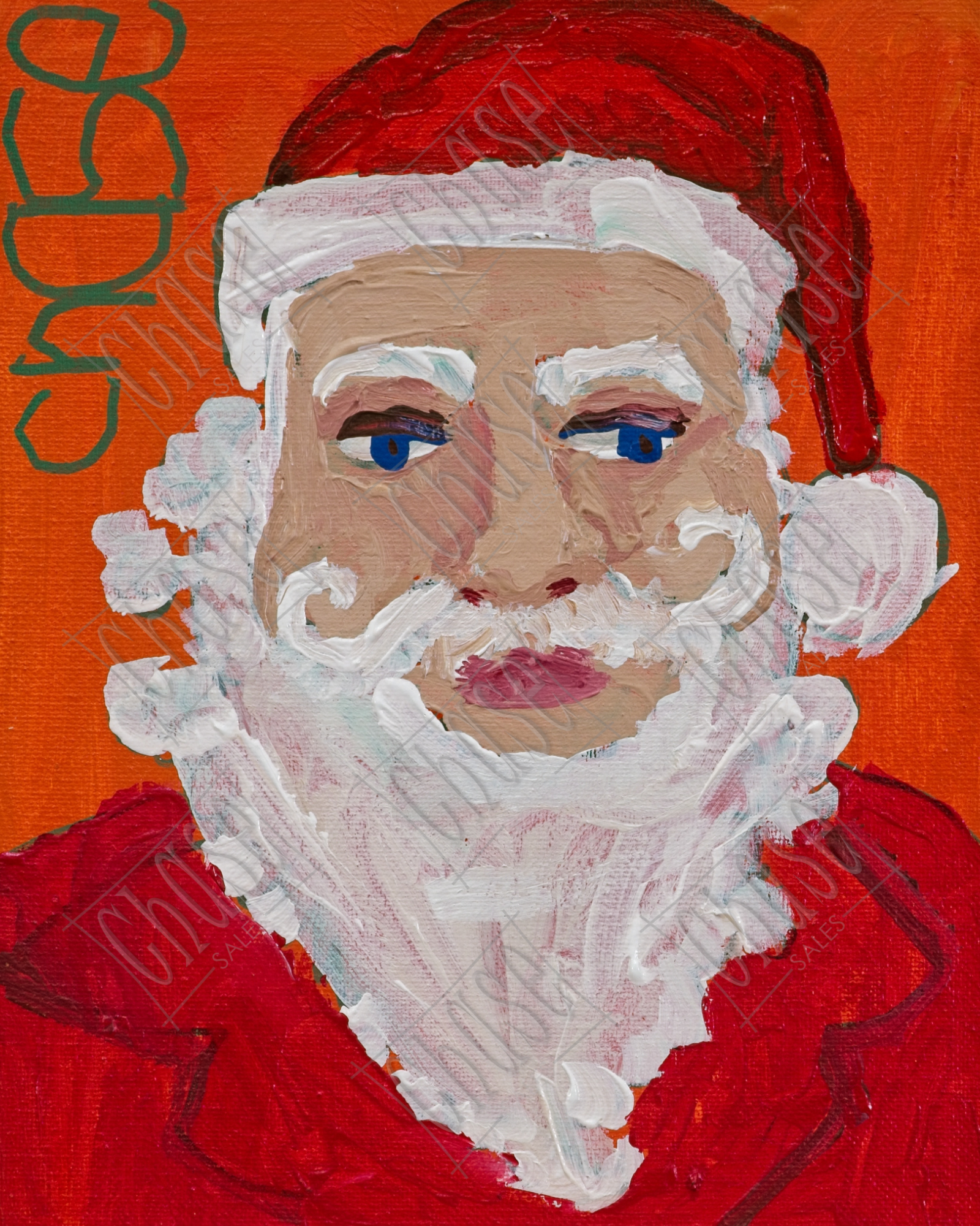 Blue Eyed Santa (8x10) - Painted 12/6/2024 - ORIGINAL: Available - PRINTS: Available