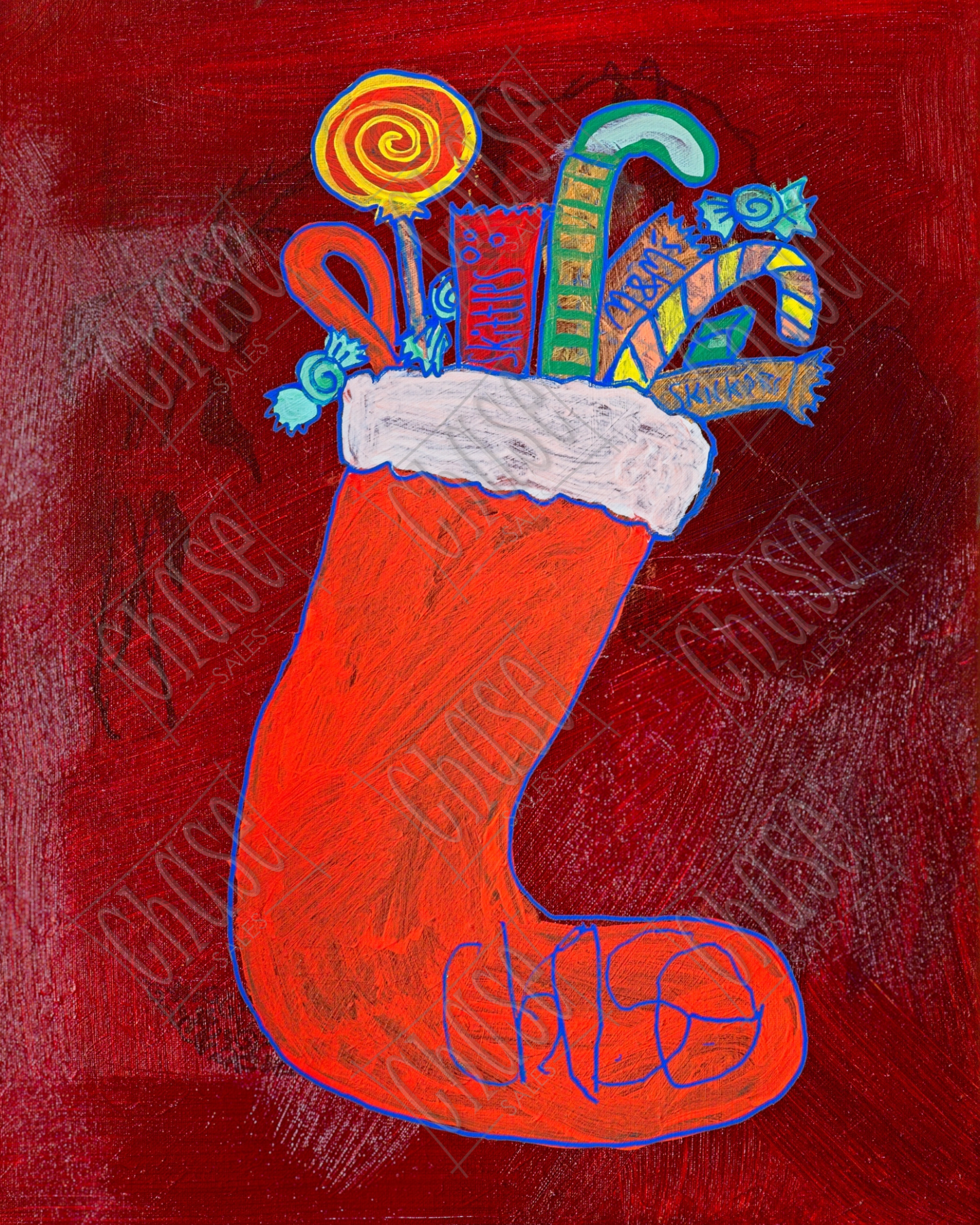 Christmas Stocking (16x20) - Painted 11/15/2024 - ORIGINAL: Available - PRINTS: Available