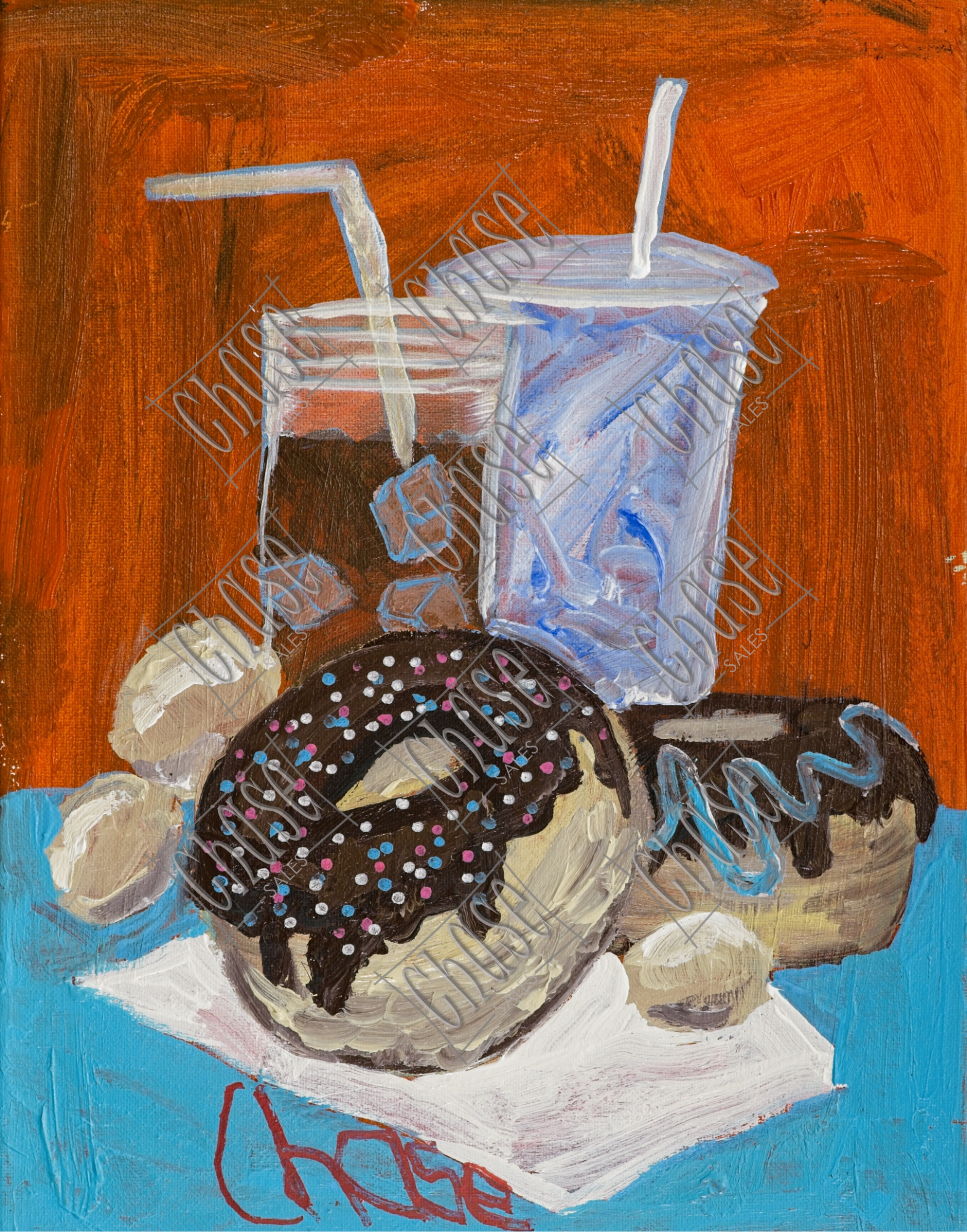 Soda & Donuts (11x14) - Painted 1/17/2025 - ORIGINAL: Available - PRINTS: Available