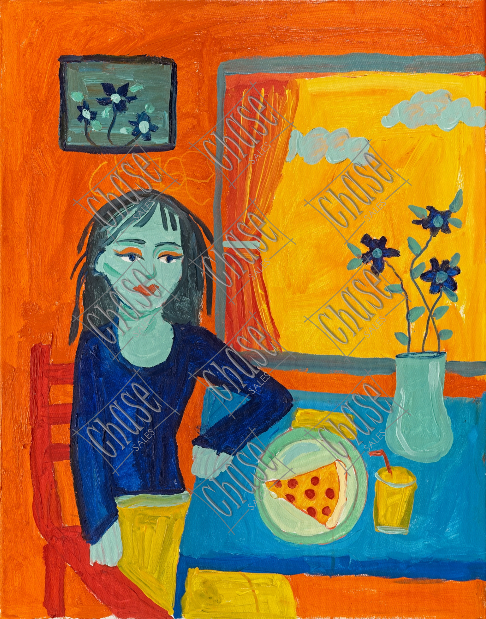 Green Lunch (22x28) - Painted 2/7/2025 - ORIGINAL: Available - PRINTS: Available