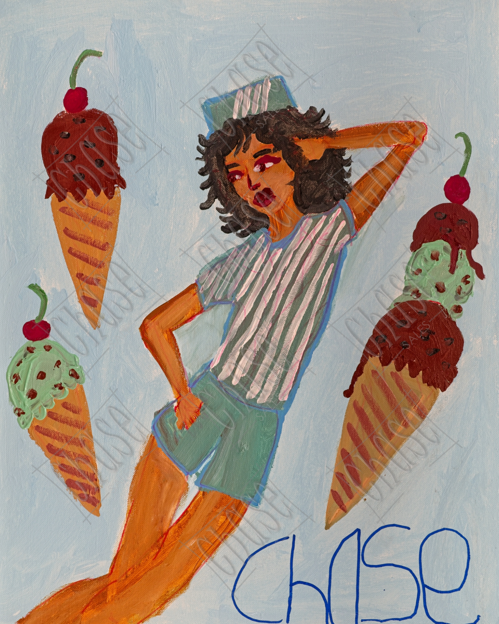 Farrell's Waitress (16x20) - Painted 2/28/2025 - ORIGINAL: Available - PRINTS: Available
