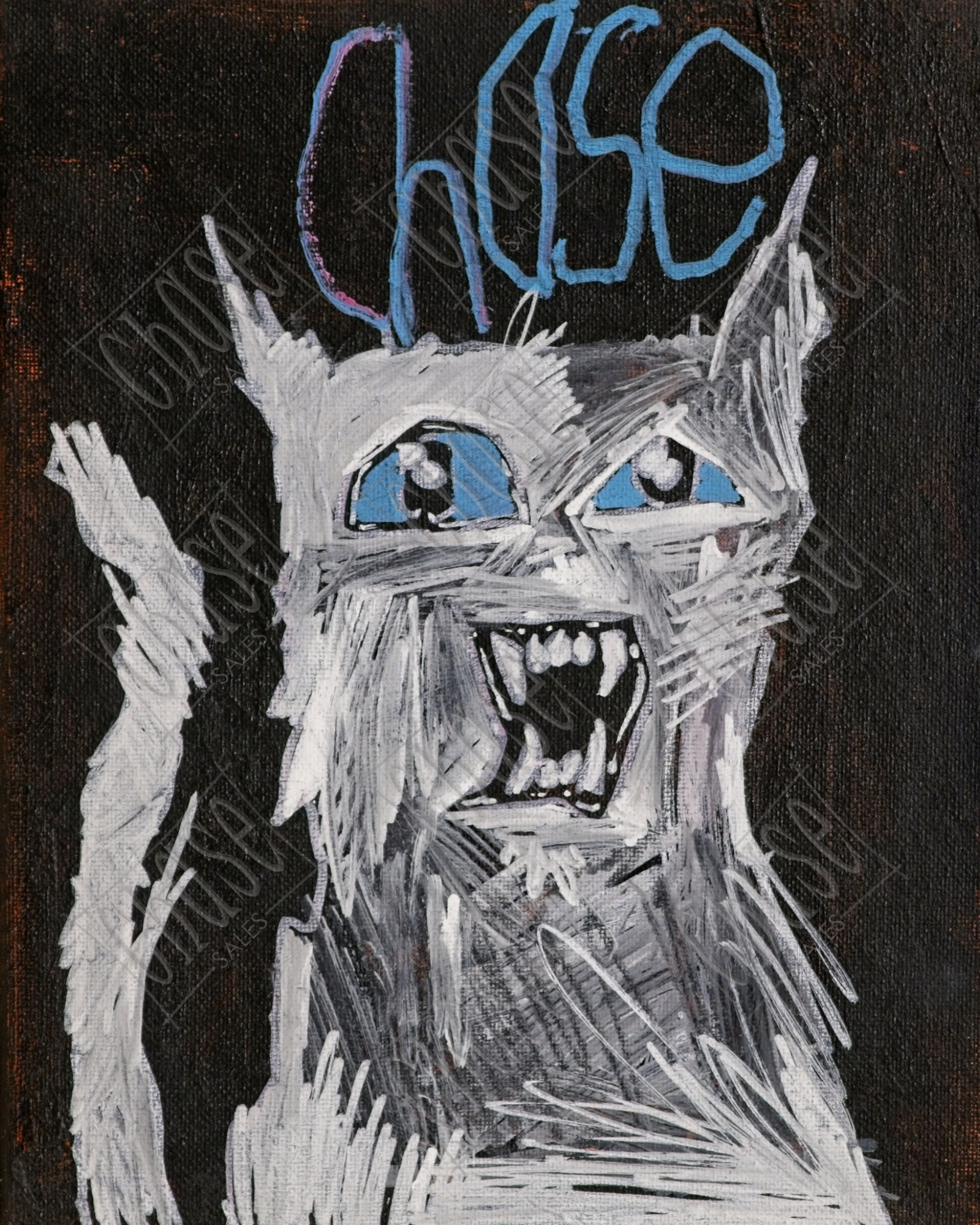 Furry Fangs: White (8x10) - Painted 7/18/2025 - ORIGINAL: Available - PRINTS: Available
