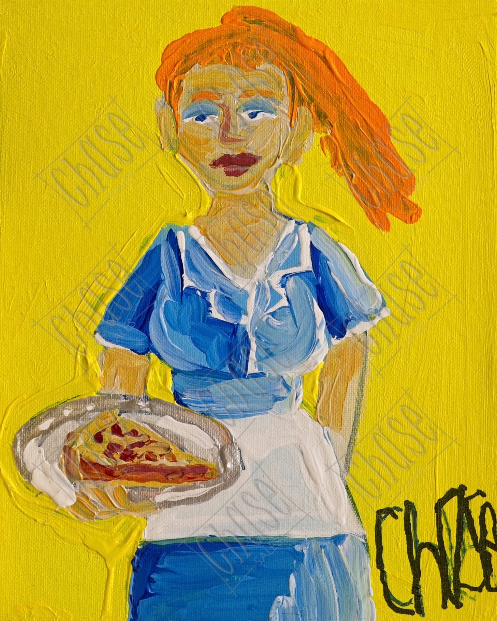 Moonlight Series: Waitress (8X10) - Painted 6/20/2025 - ORIGINAL: Available - PRINTS: Available