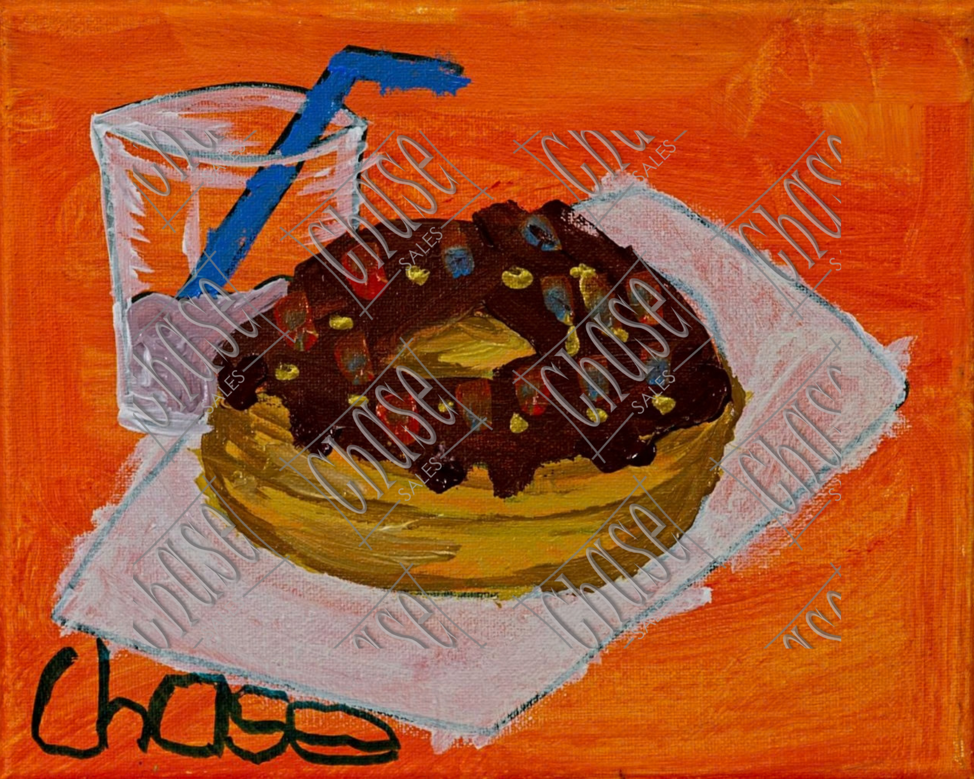 Donut & Milk (8X10) - 2/27/2026 - ORIGINAL: Available - PRINTS: Available