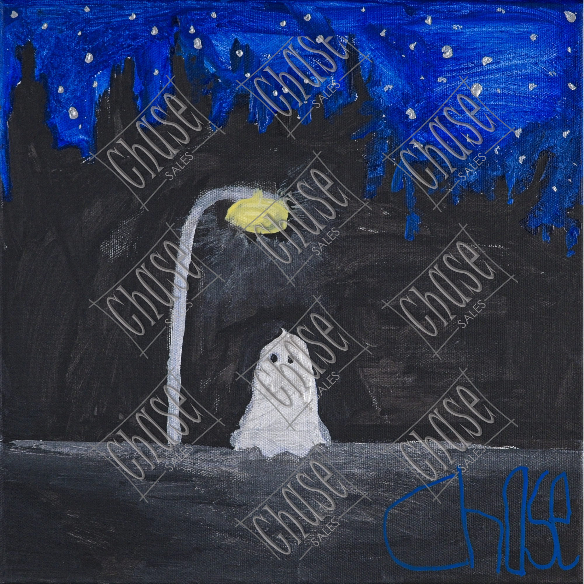 Ghost Illuminated (12x12) - Painted 8/25/2024 - ORIGINAL: Available - PRINTS: Available