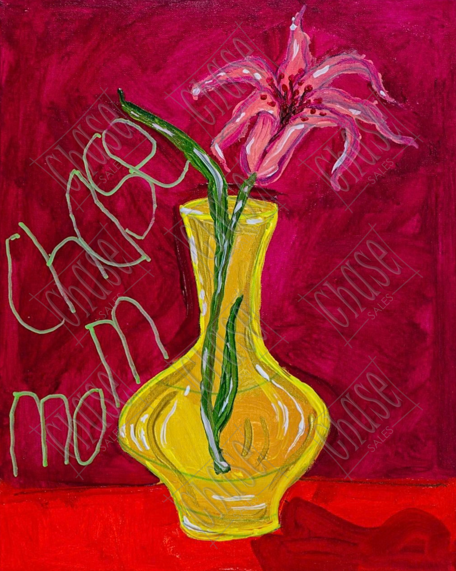 Pink Lily In Vase (16X20) - Painted 12/19/2025 - ORIGINAL: Available - PRINTS: Available 